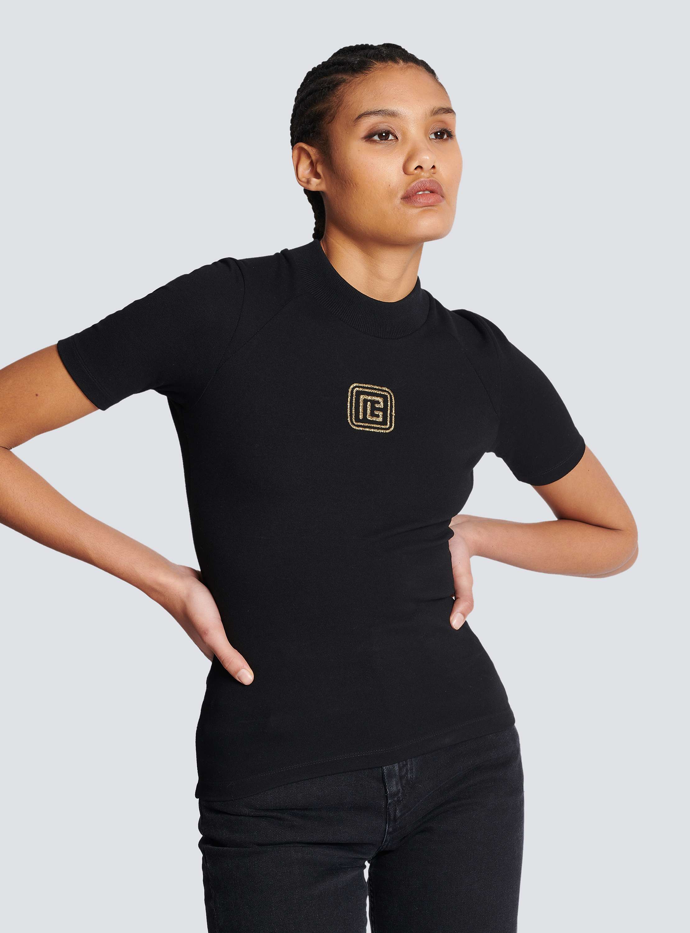 Retro PB T-shirt black - Women | BALMAIN