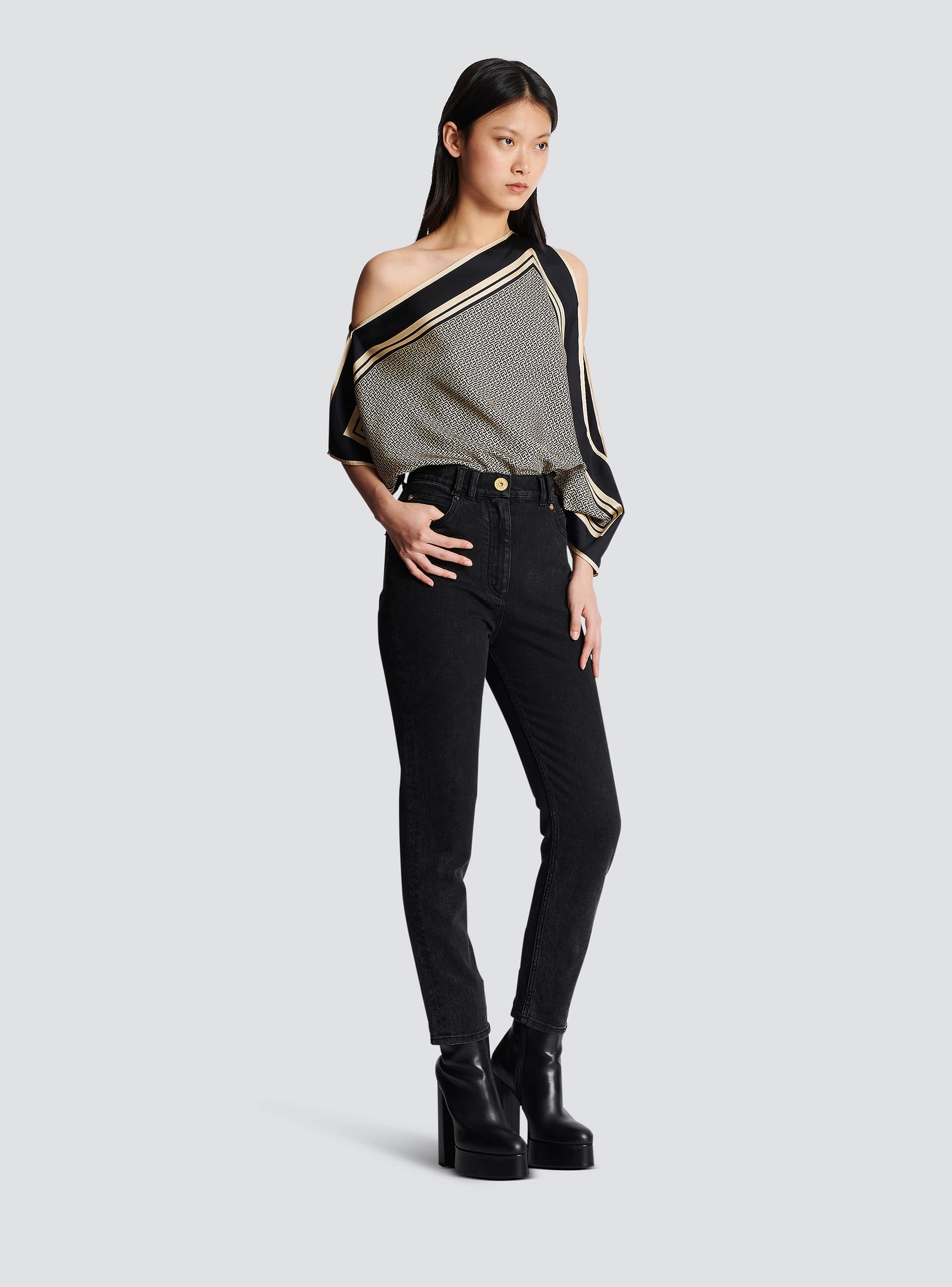 Slim-fit denim jeans black - Women | BALMAIN