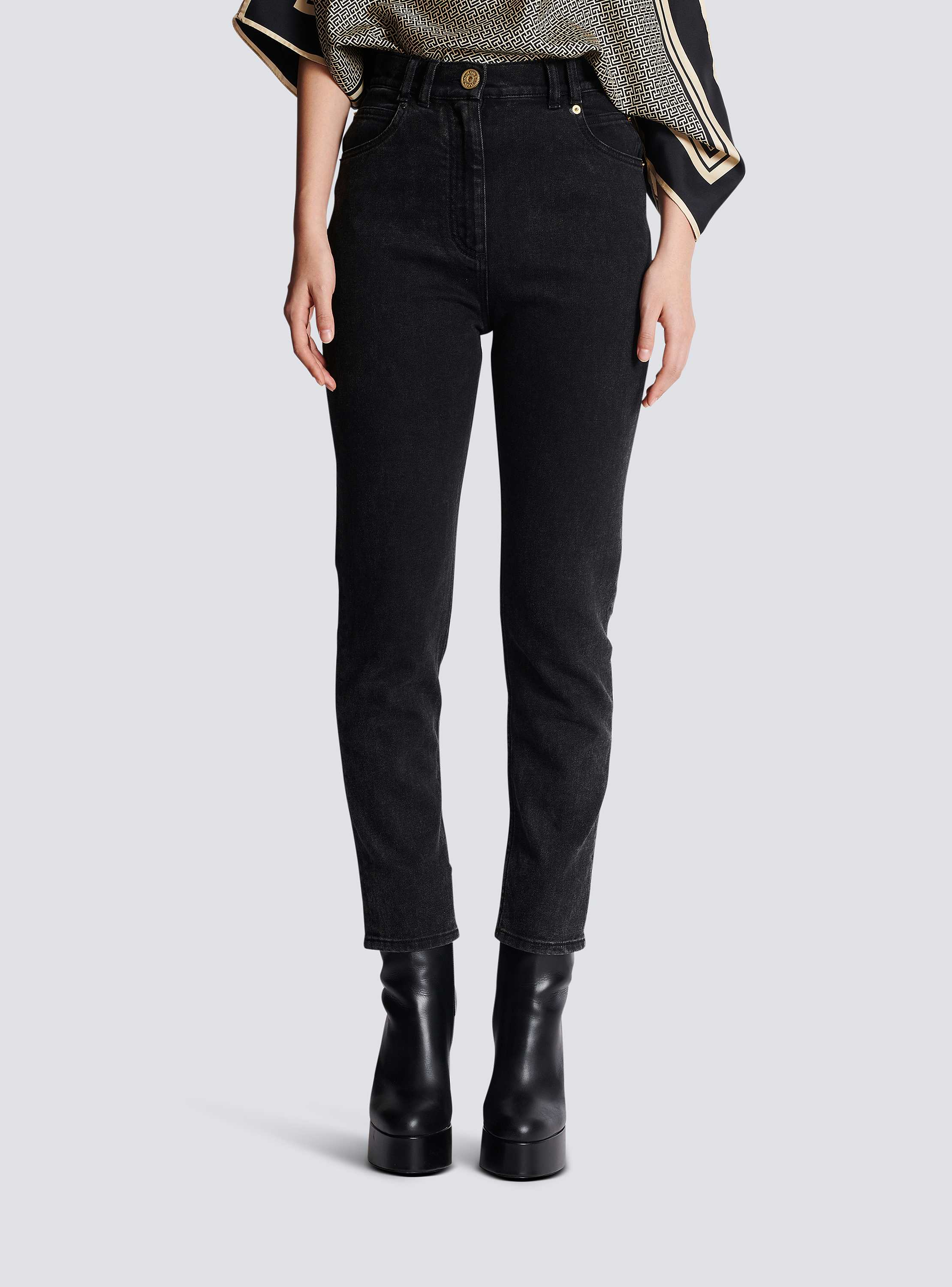 Slim-fit denim jeans black - Women | BALMAIN