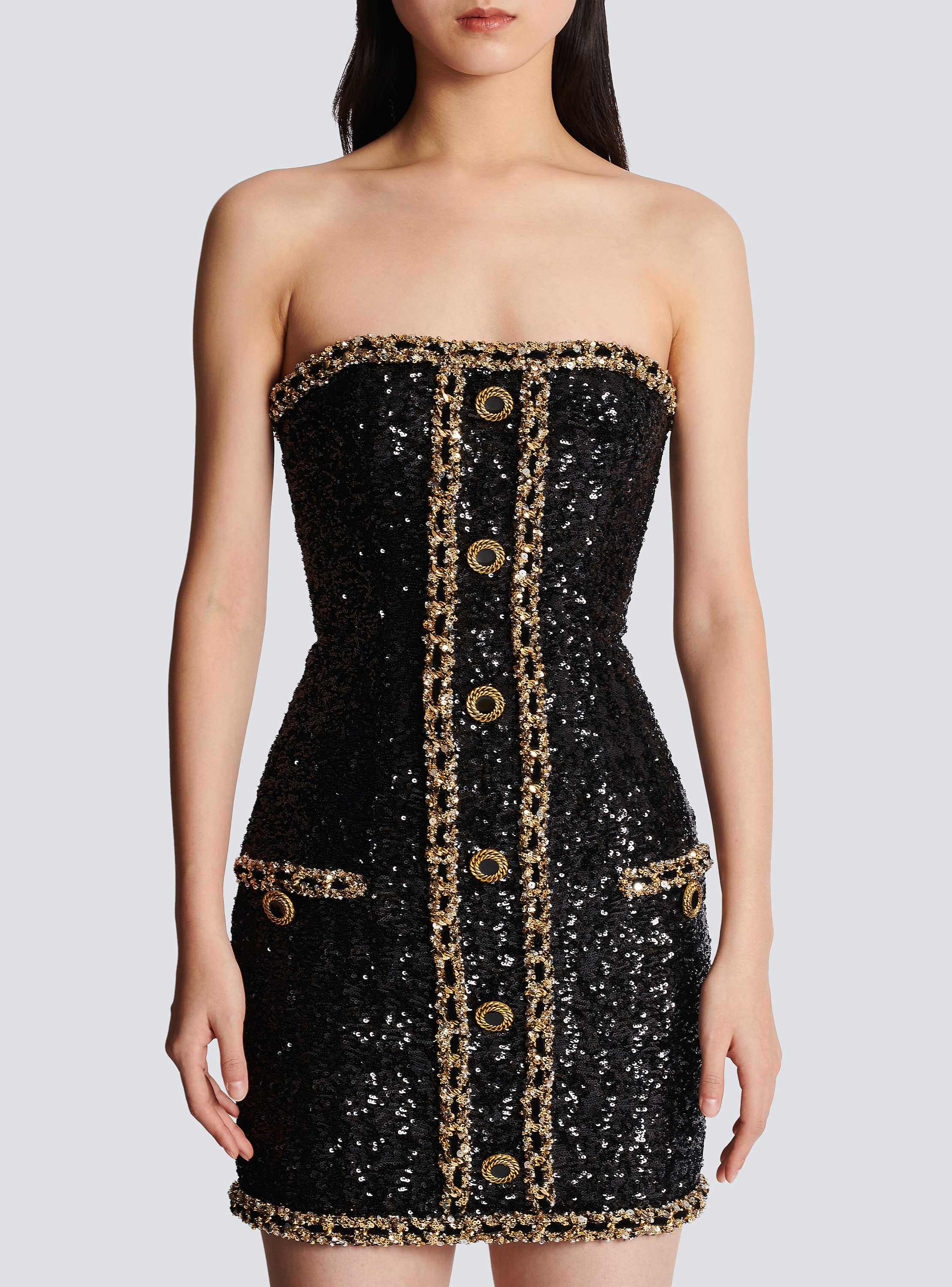 スパンコールエンブロイダリー ビスチェドレス