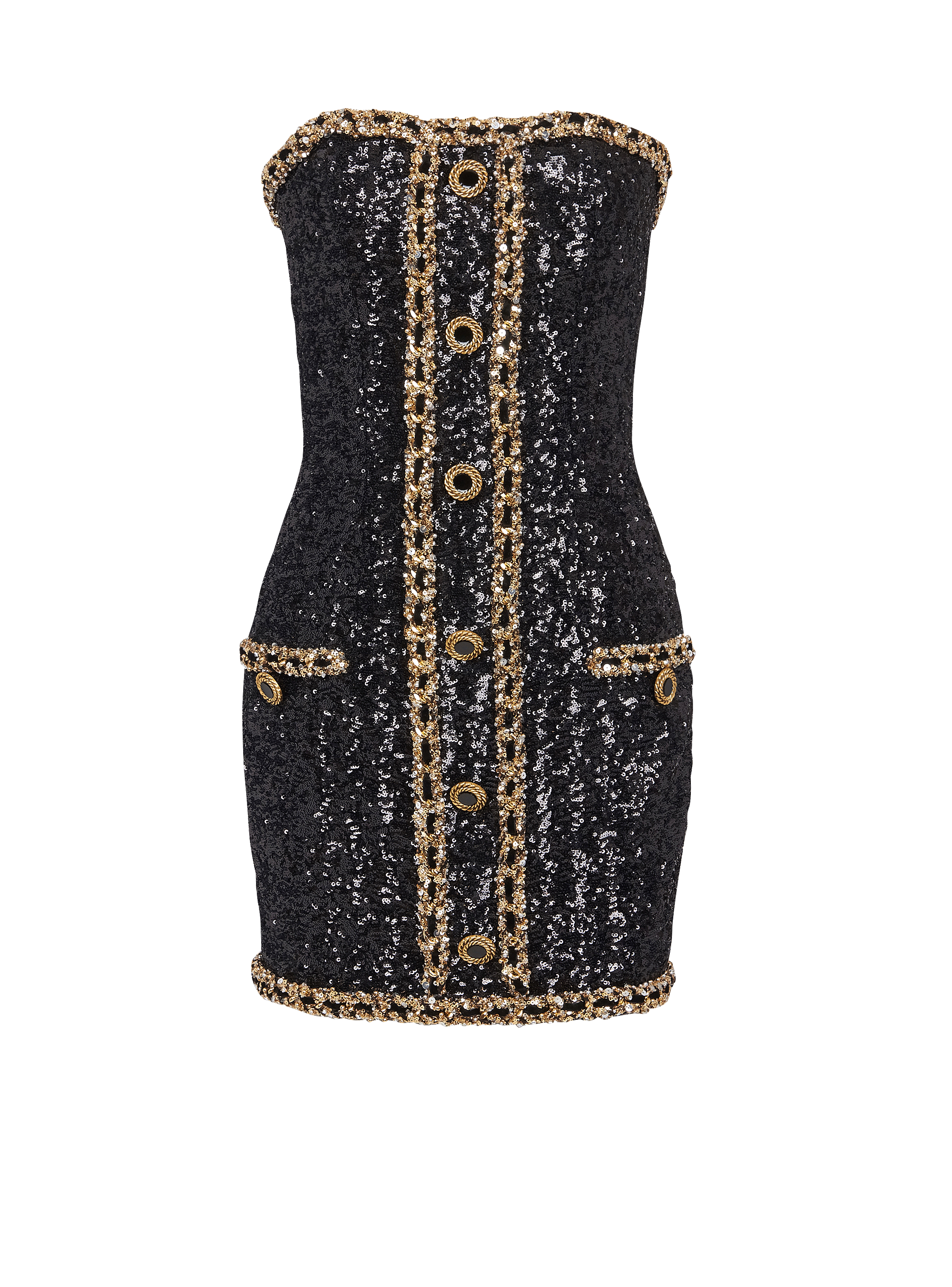 スパンコールエンブロイダリー ビスチェドレス