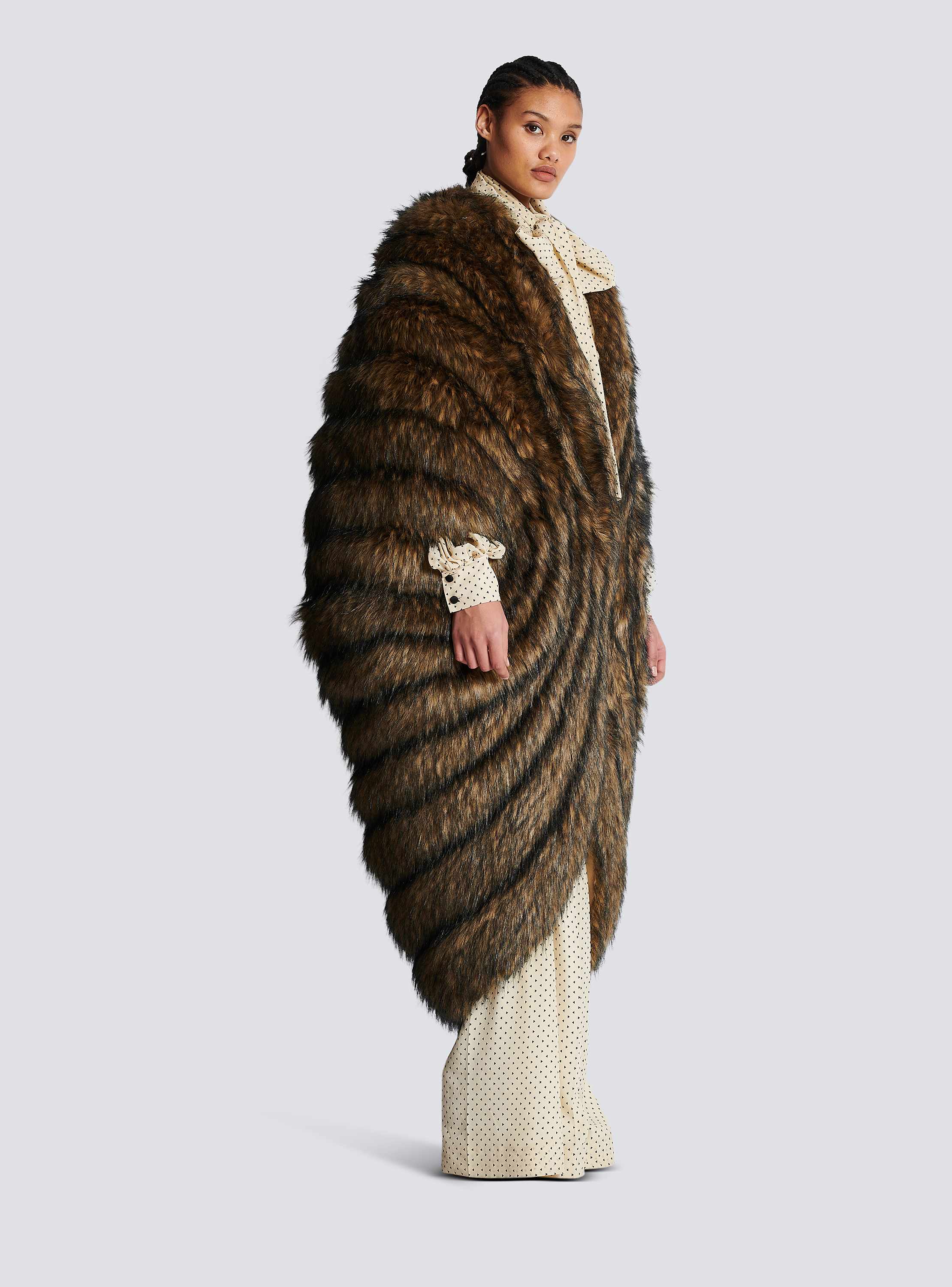 Faux fur cape