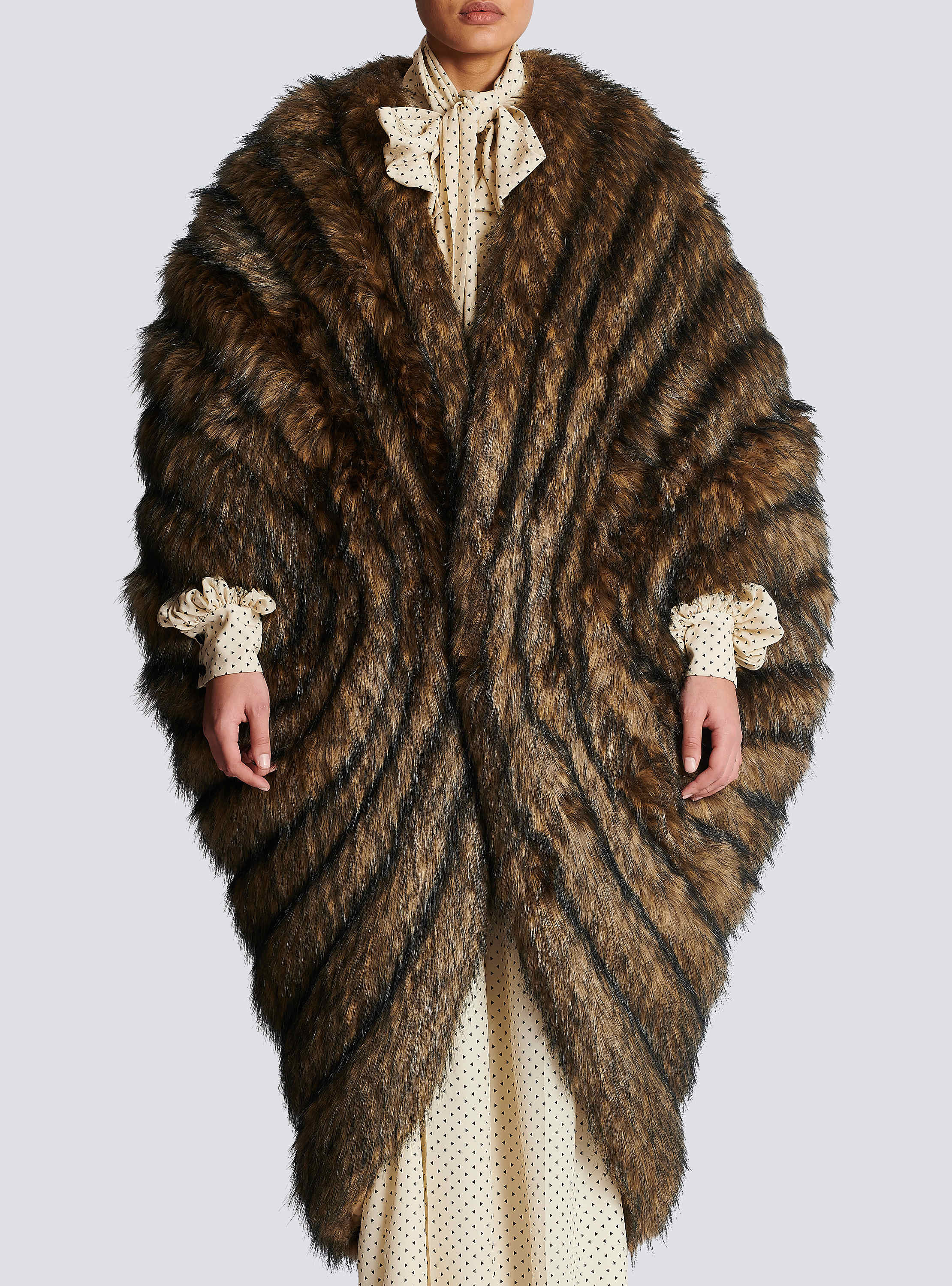 Faux fur cape