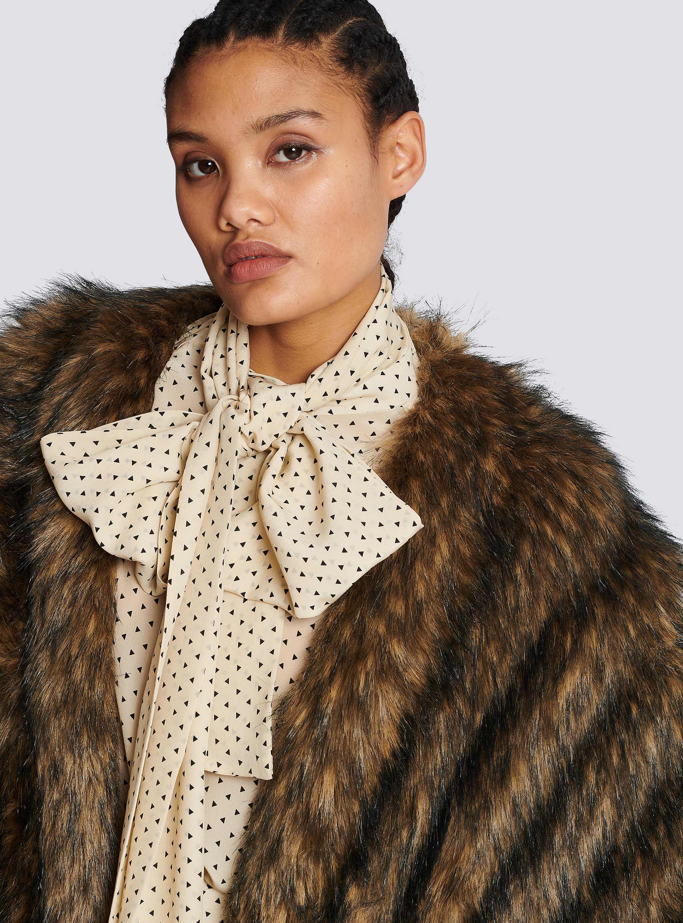 Faux fur cape