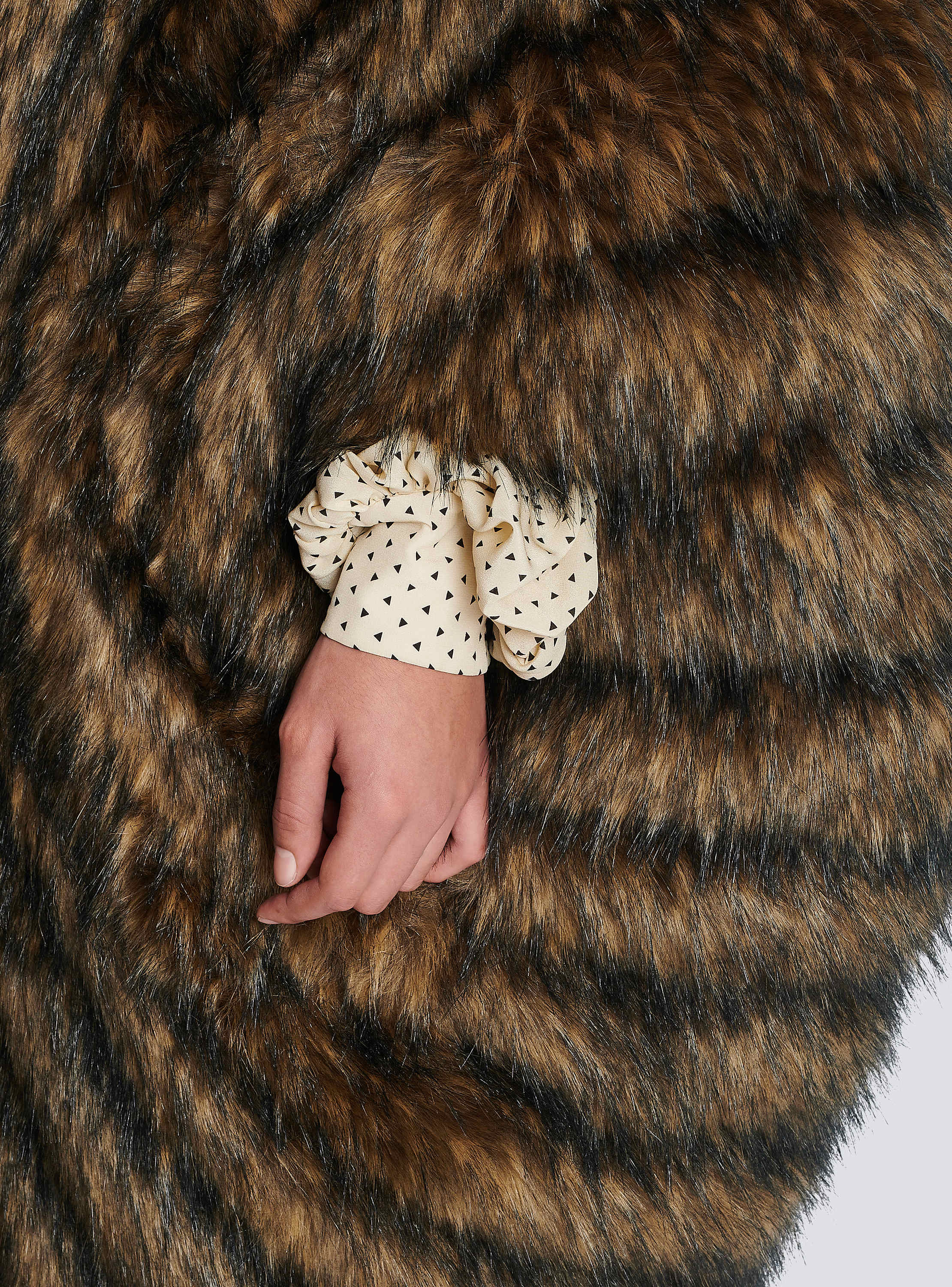 Faux fur cape