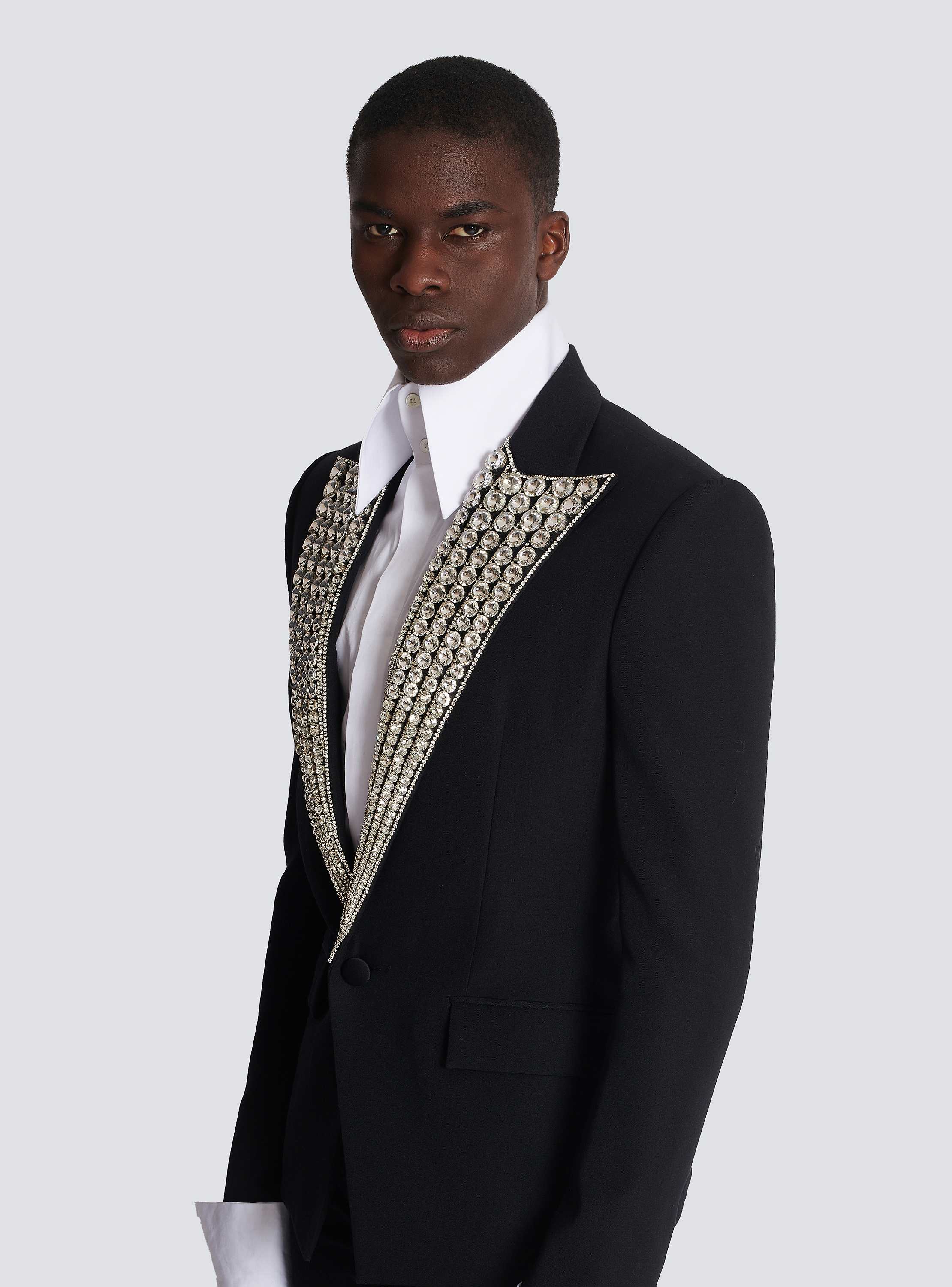 Jacket with crystal-embellished collar silver silver - Men