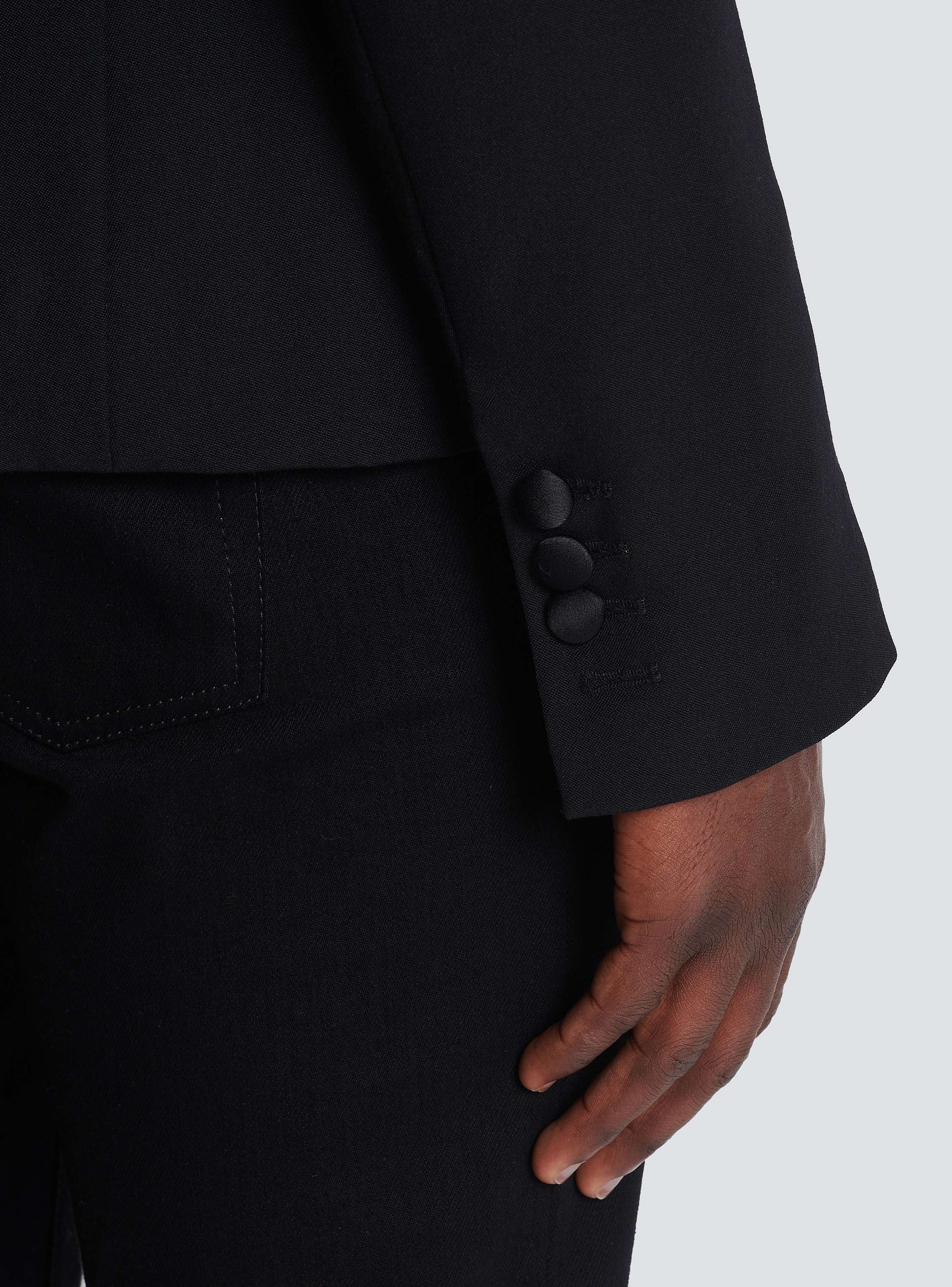 Jacket with crystal-embellished collar silver - Men | BALMAIN