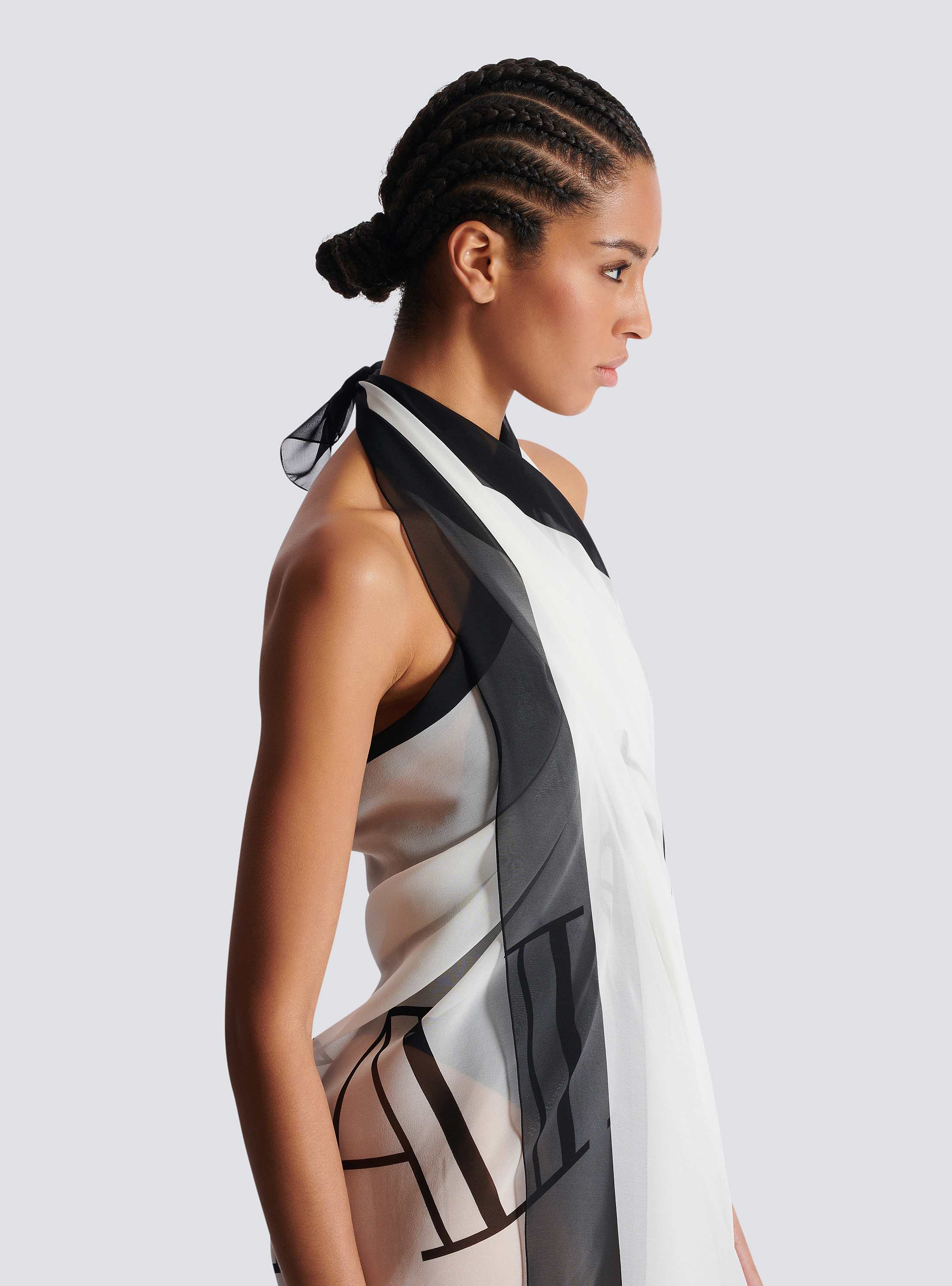 Balmain Couture printed two-tone beach wrap