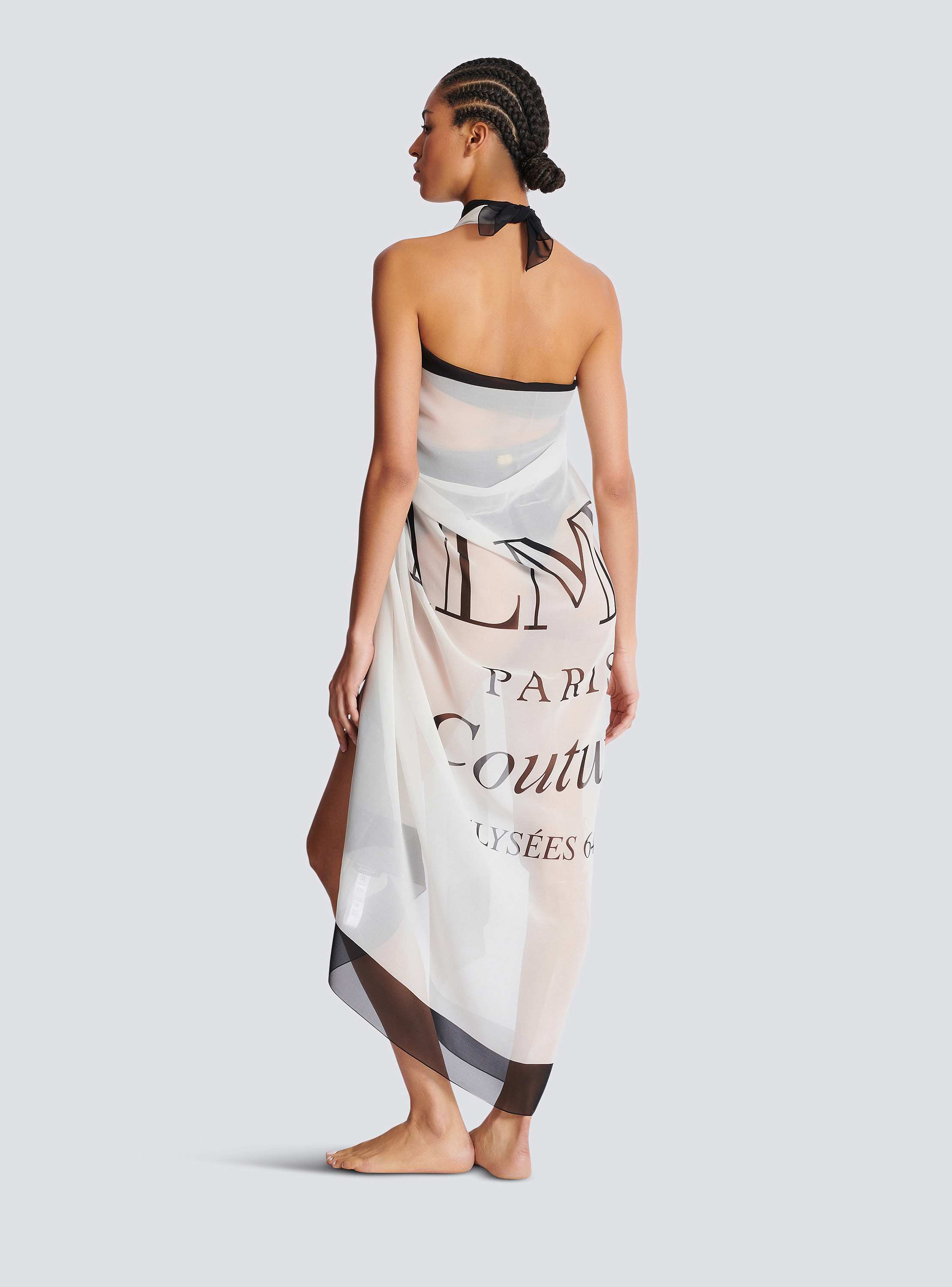 Balmain Couture printed two-tone beach wrap