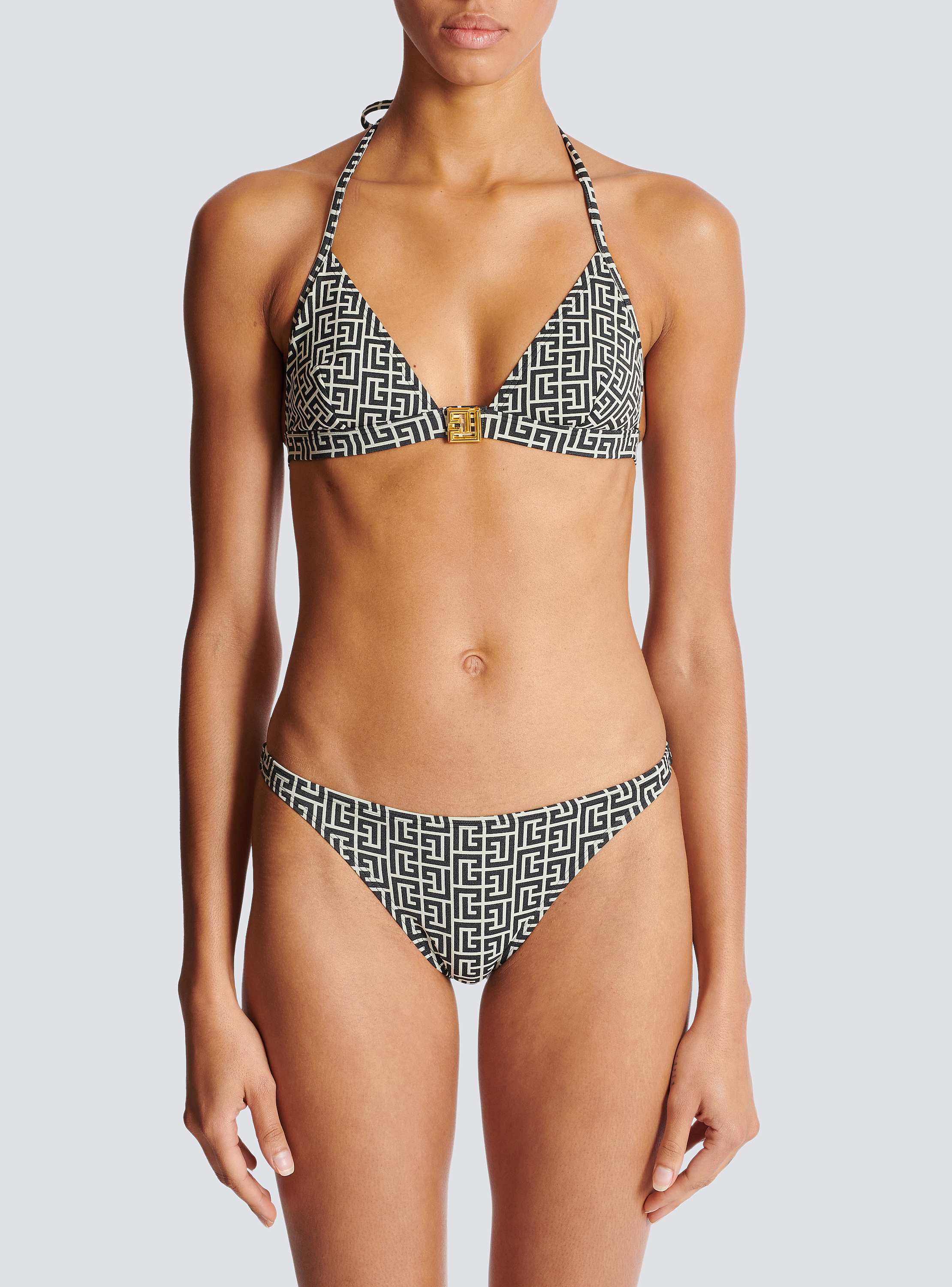Two-piece PB Labyrinth swimsuit black - Women | BALMAIN