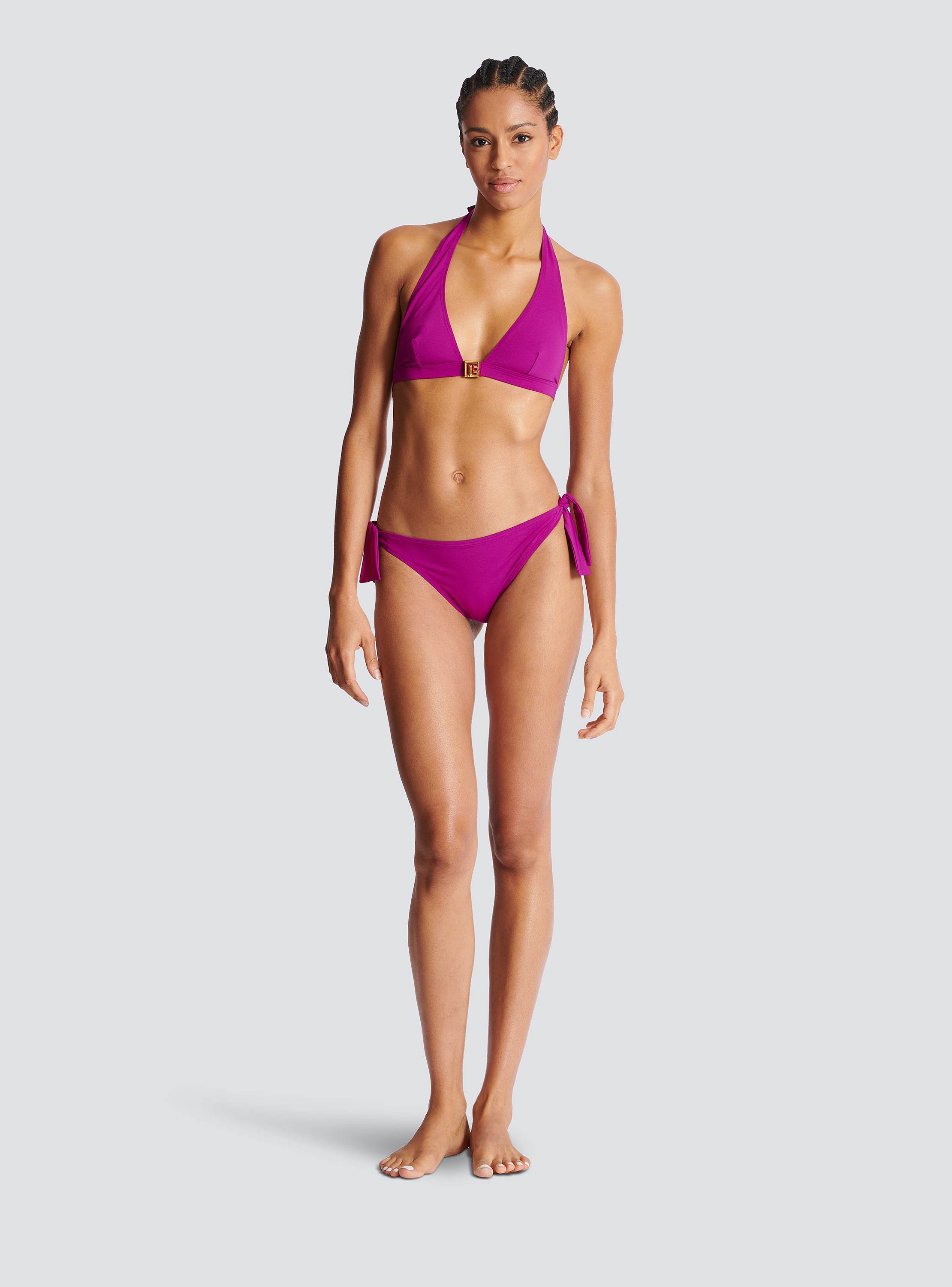 Two-piece PB logo swimsuit purple purple - Women | BALMAIN
