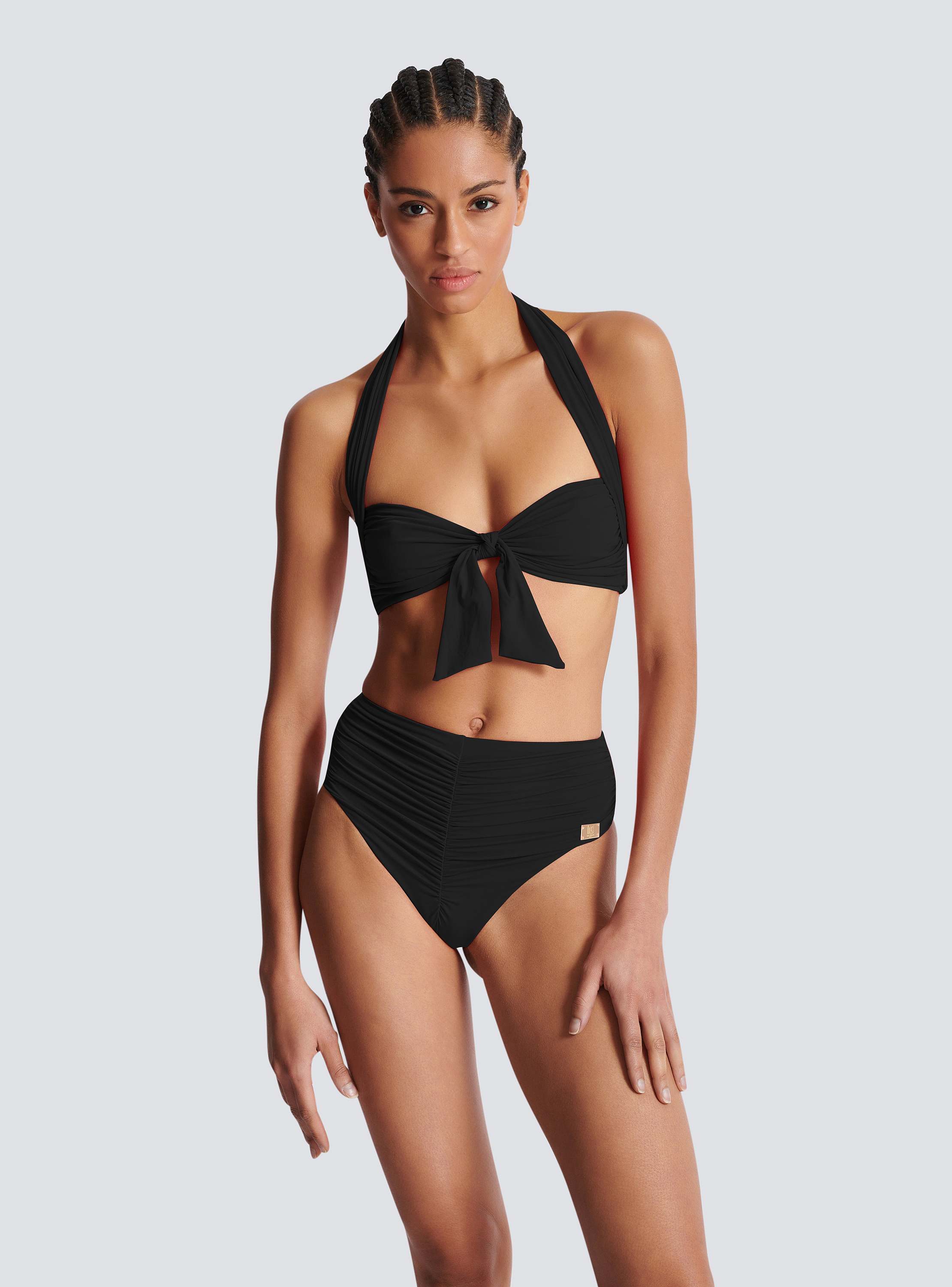 Plain two-piece swimsuit