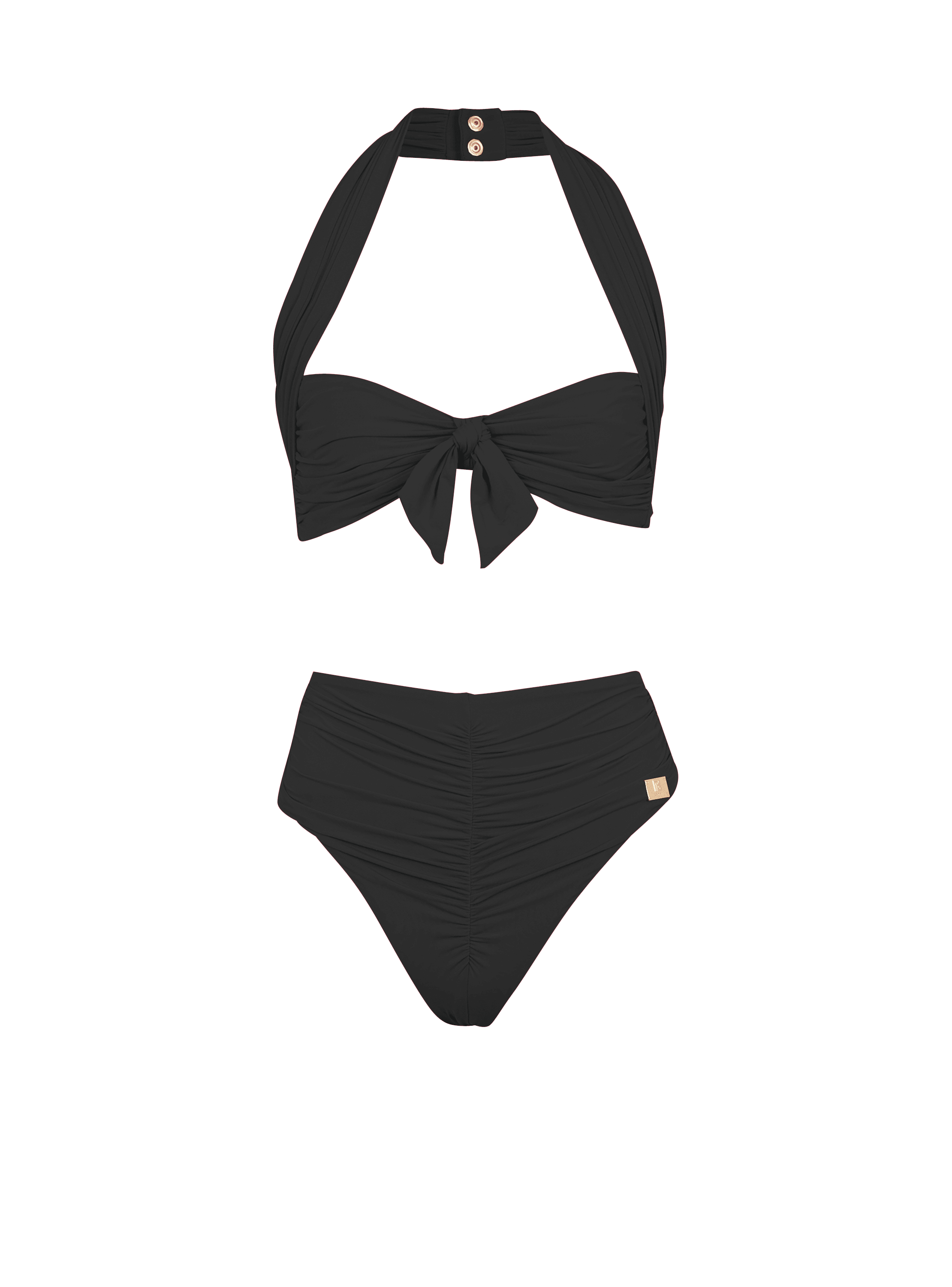Plain two-piece swimsuit