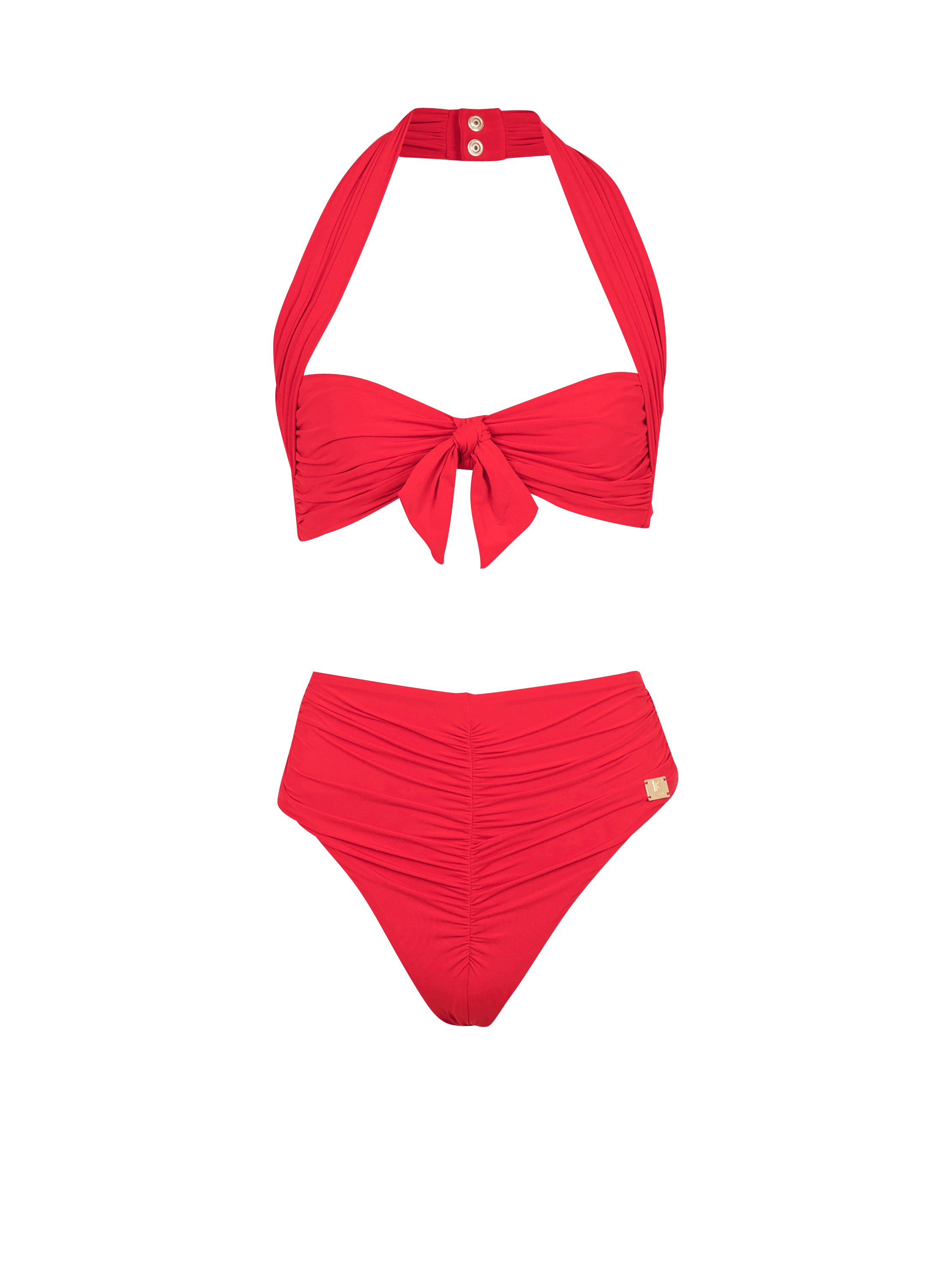 Plain two-piece swimsuit
