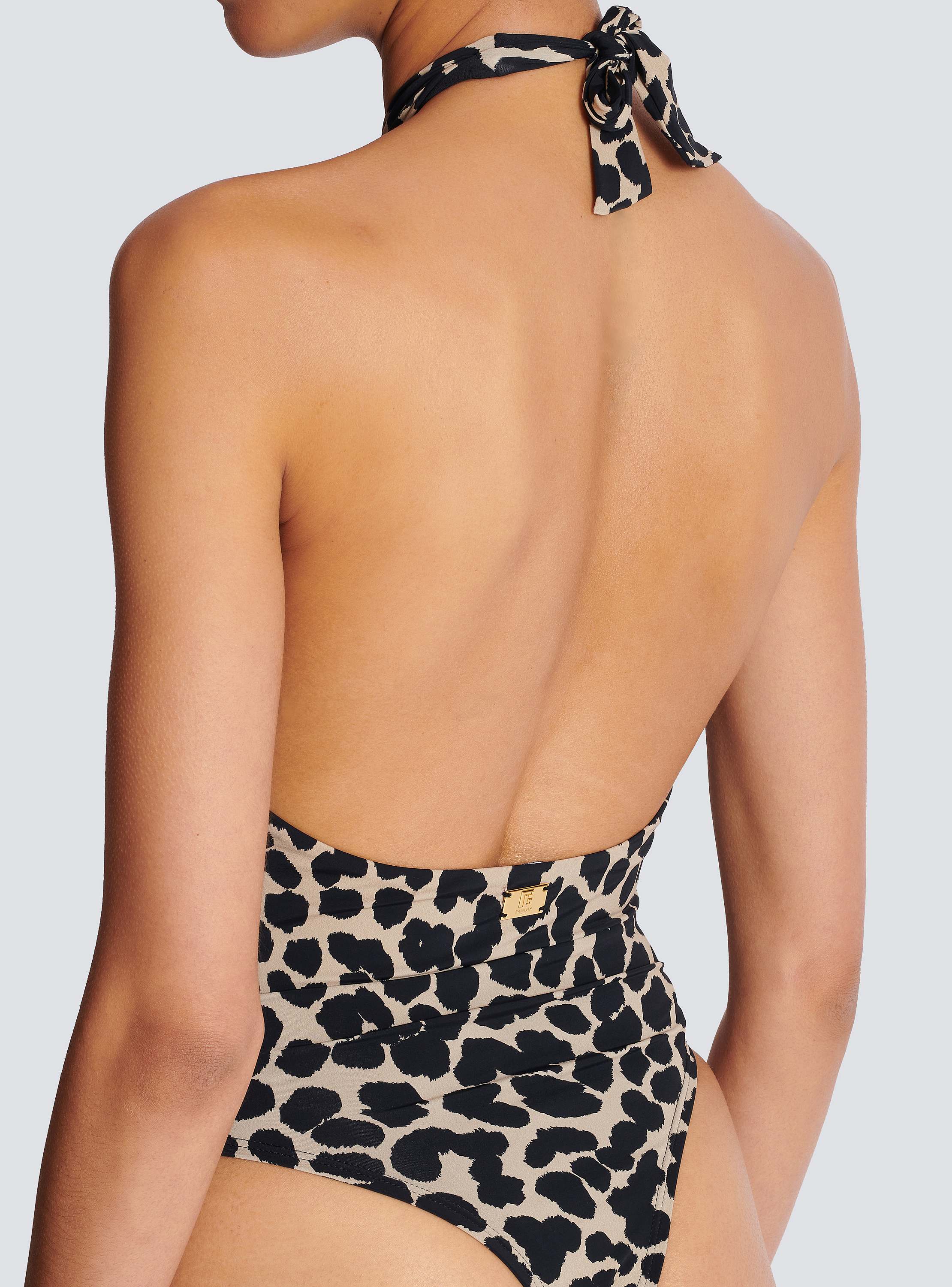 One-piece leopard pattern swimsuit