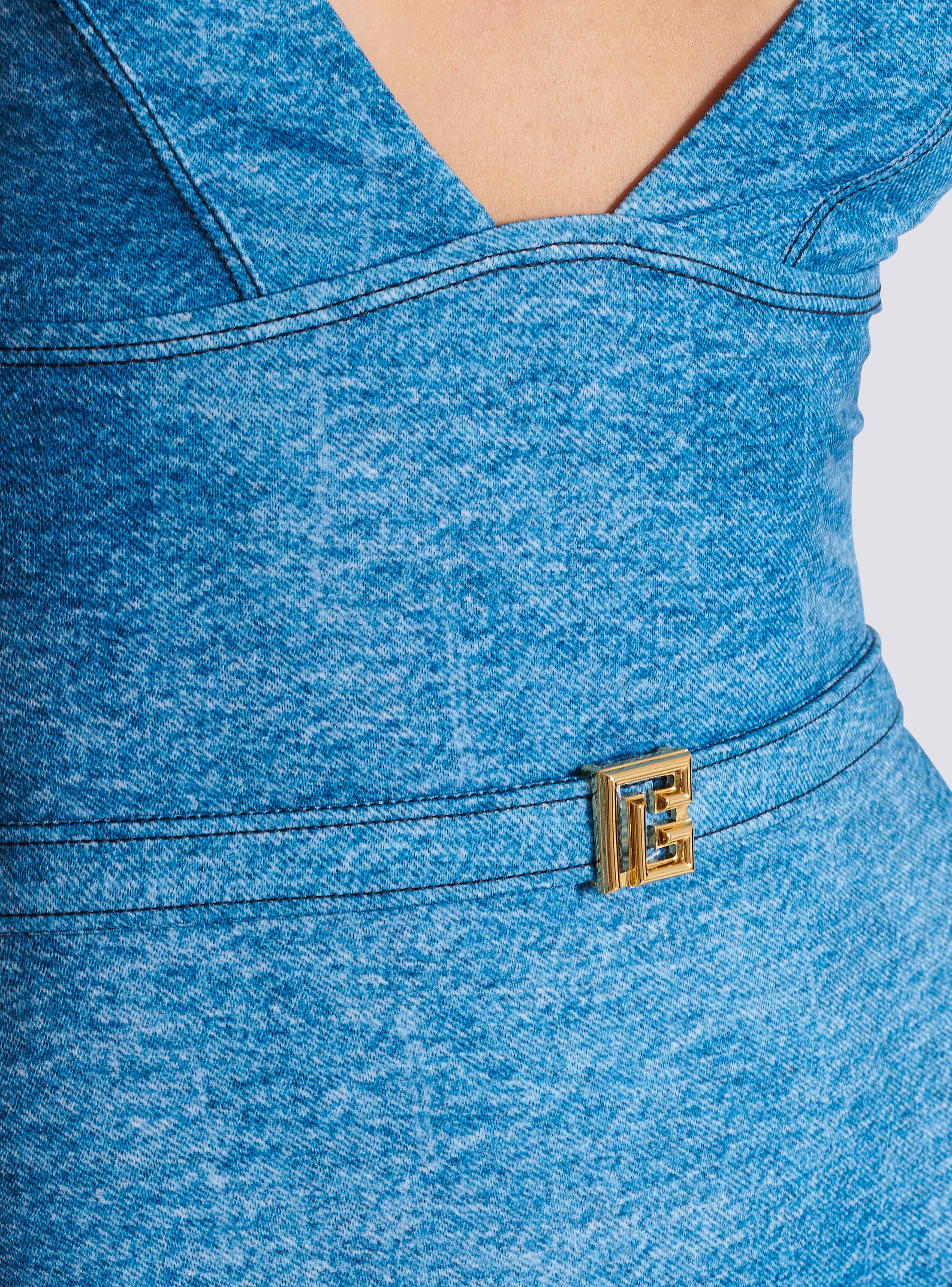 Denim one-piece swimsuit