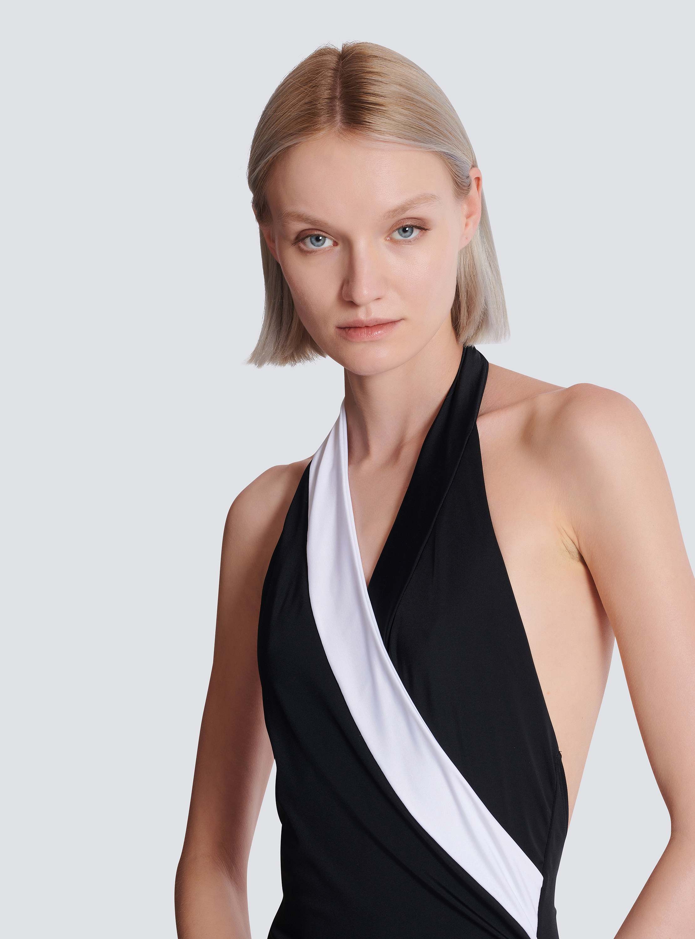 Two-tone one-piece swimsuit