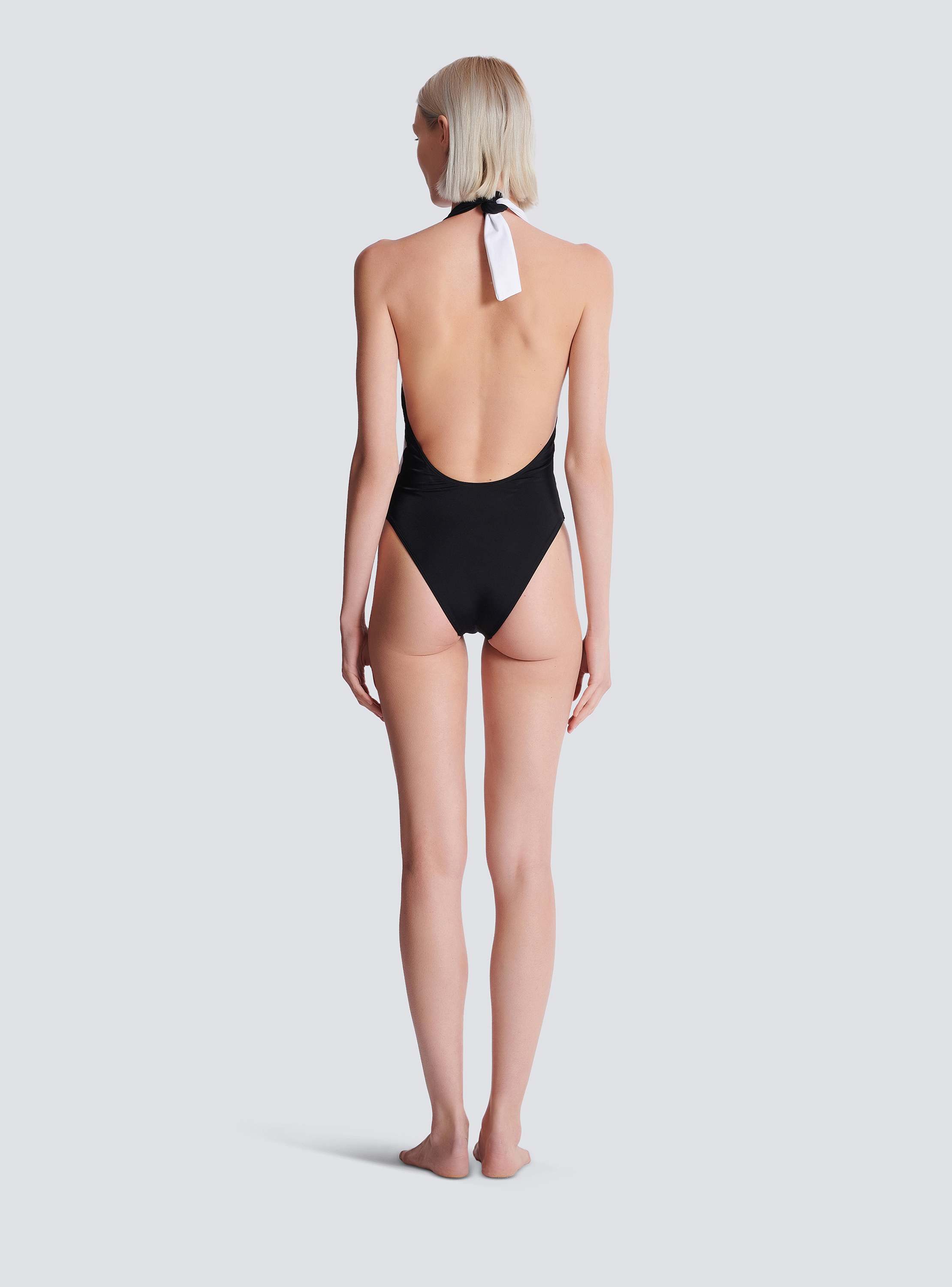 Two-tone one-piece swimsuit