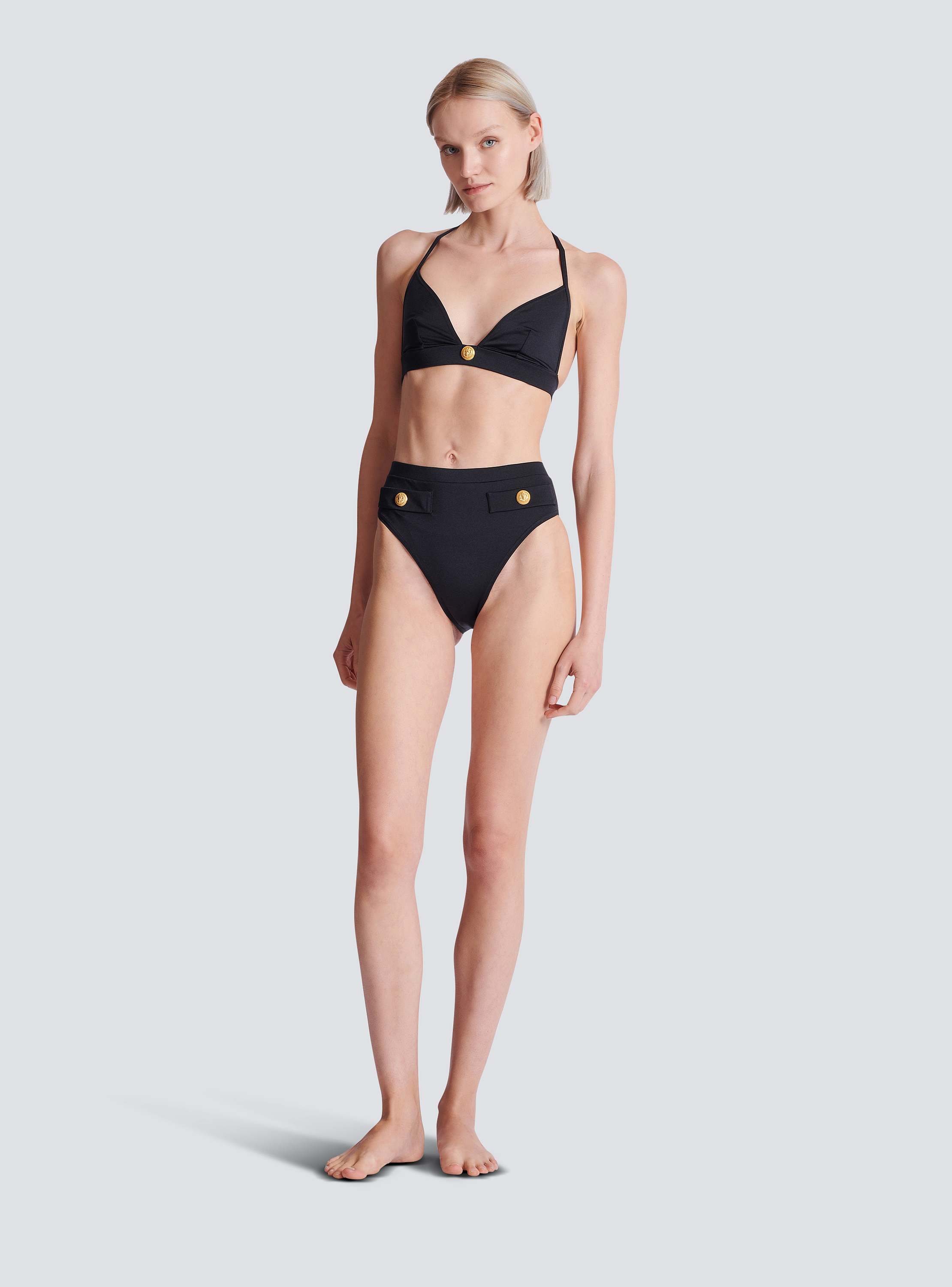 Two-piece swimsuit with buttons