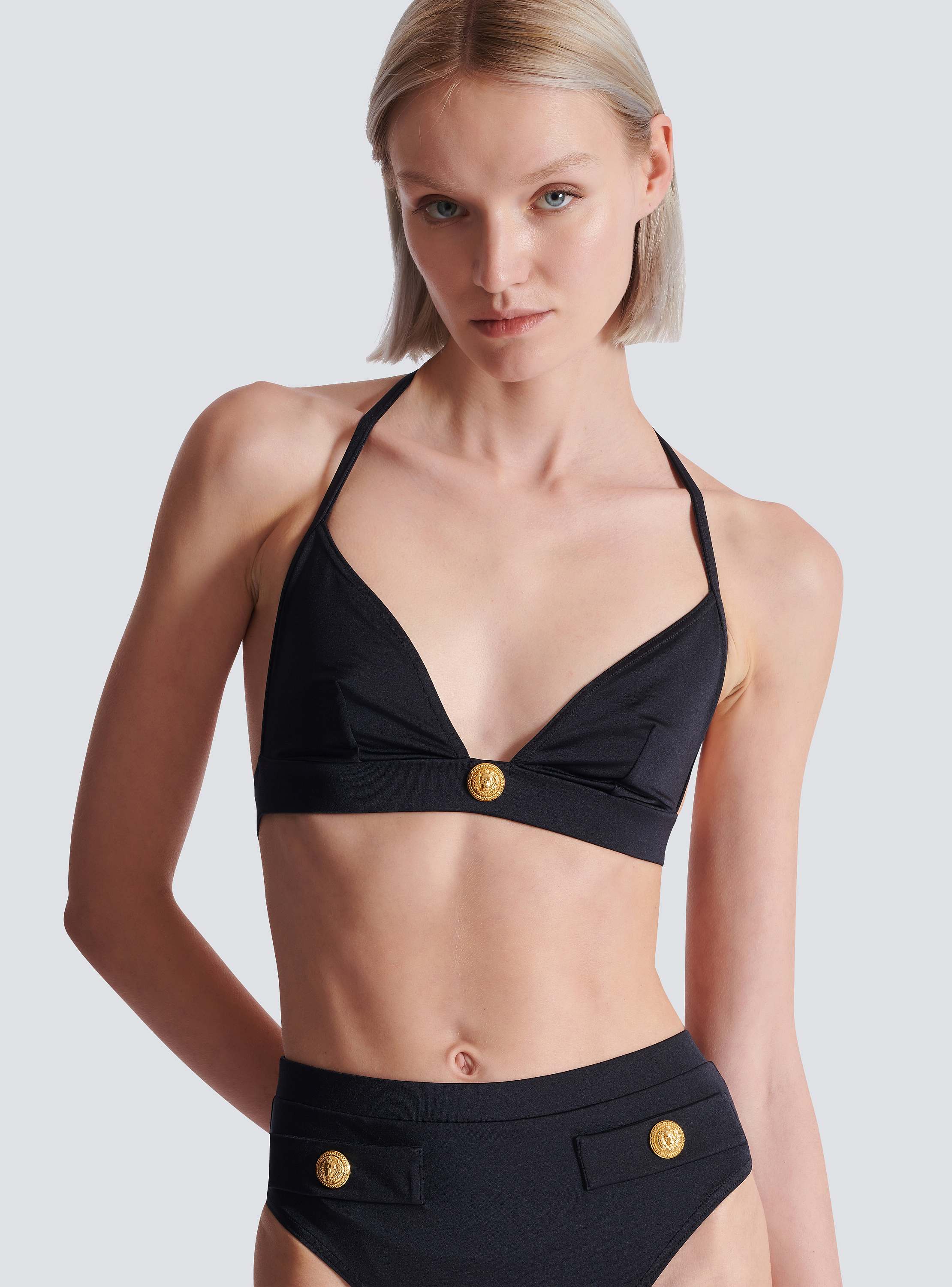 Two-piece swimsuit with buttons