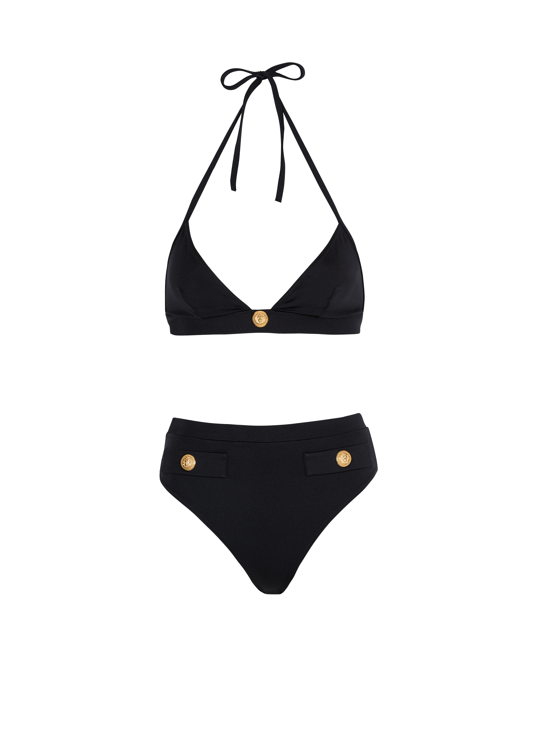 Two-piece swimsuit with buttons