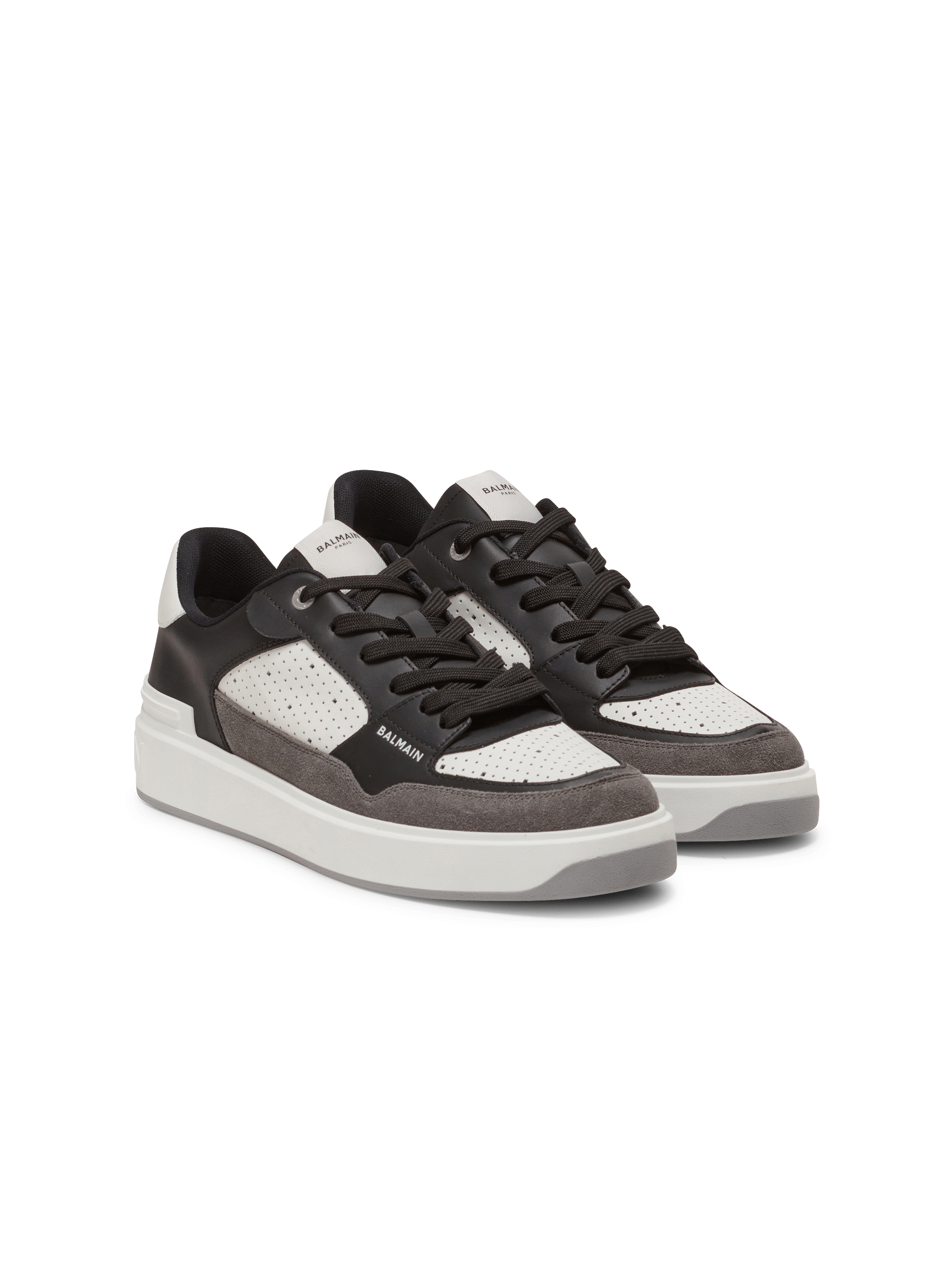 【関税＆送料込み】Balmain 'B-Court Flip' Sneakers B-Court Flip sneakers in leather and suede - Men | BALMAIN