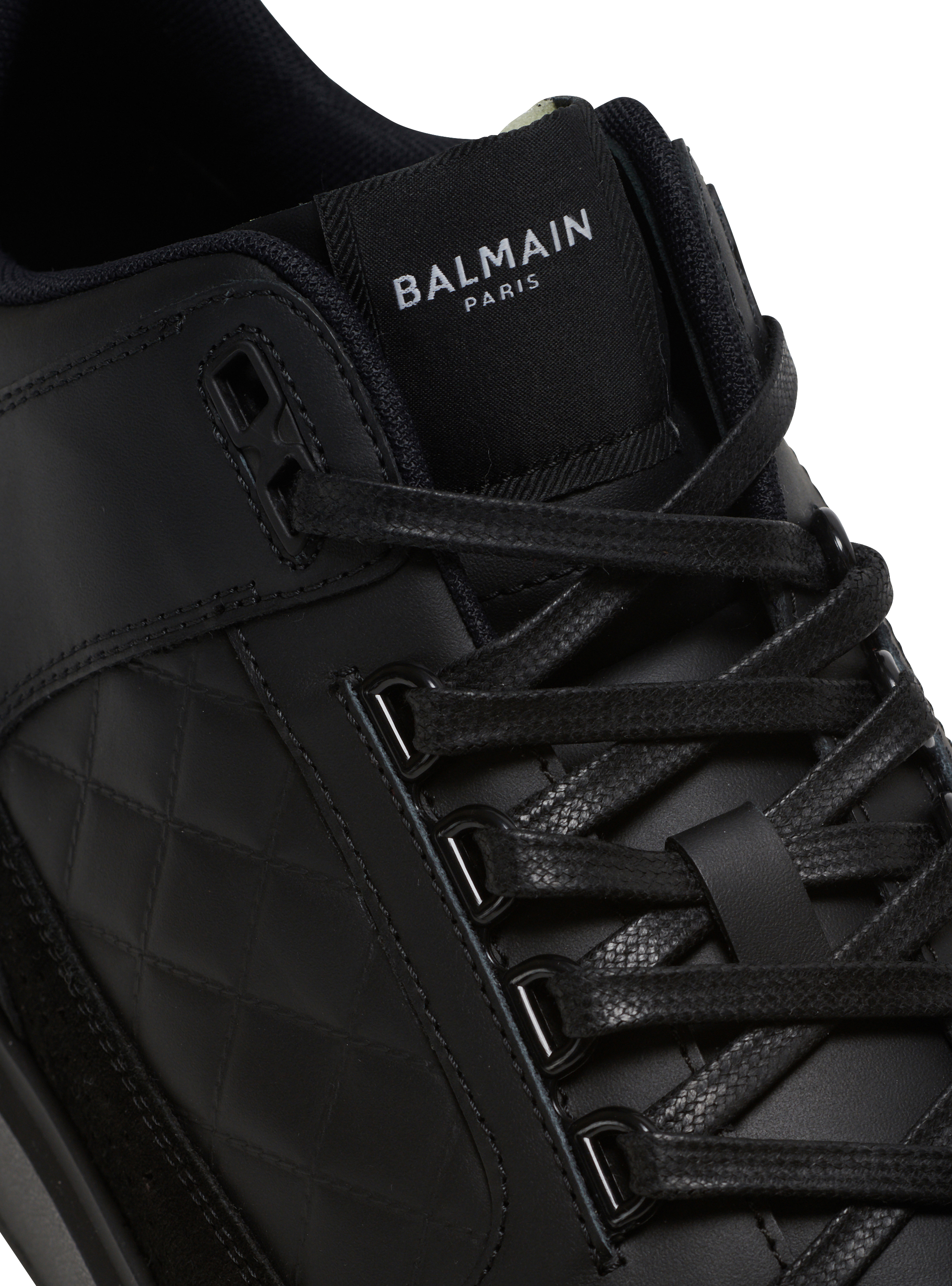 スニーカー Balmain BM1VI288LTVP B-COURT MID-TOP LEATHER Sneakers B-Court mid-top leather sneakers black - Men | BALMAIN
