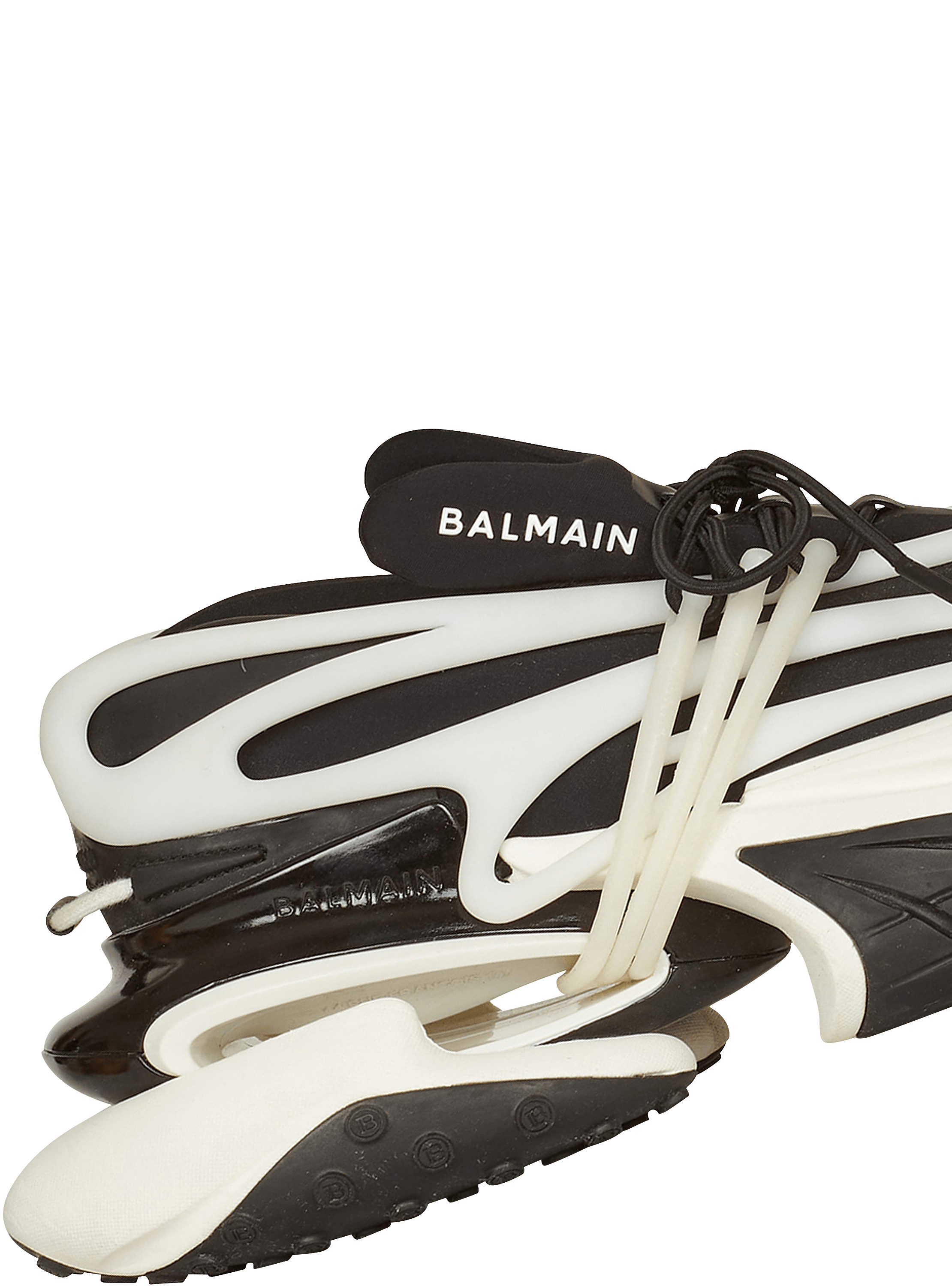 スニーカー BALMAIN Men Sneakers BM1VJ309KNOC EAB black Unicorn low-top sneakers in neoprene and leather black - Men