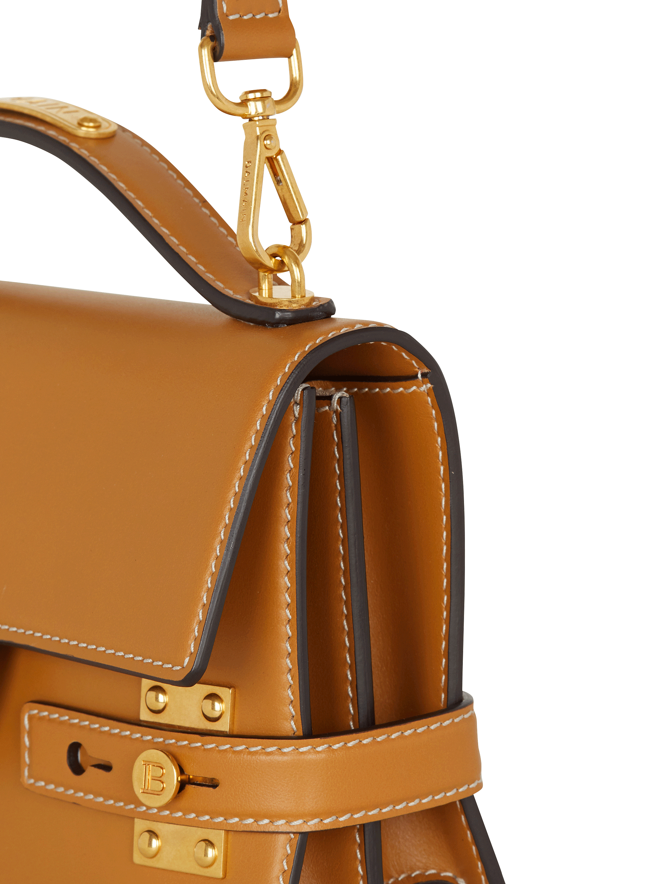 【Balmain】B-BUZZ SHOULDER 24-CALFSKIN◆EN0DA828LQEE B-Buzz Shoulder 24 bag in calfskin and PB jacquard canvas