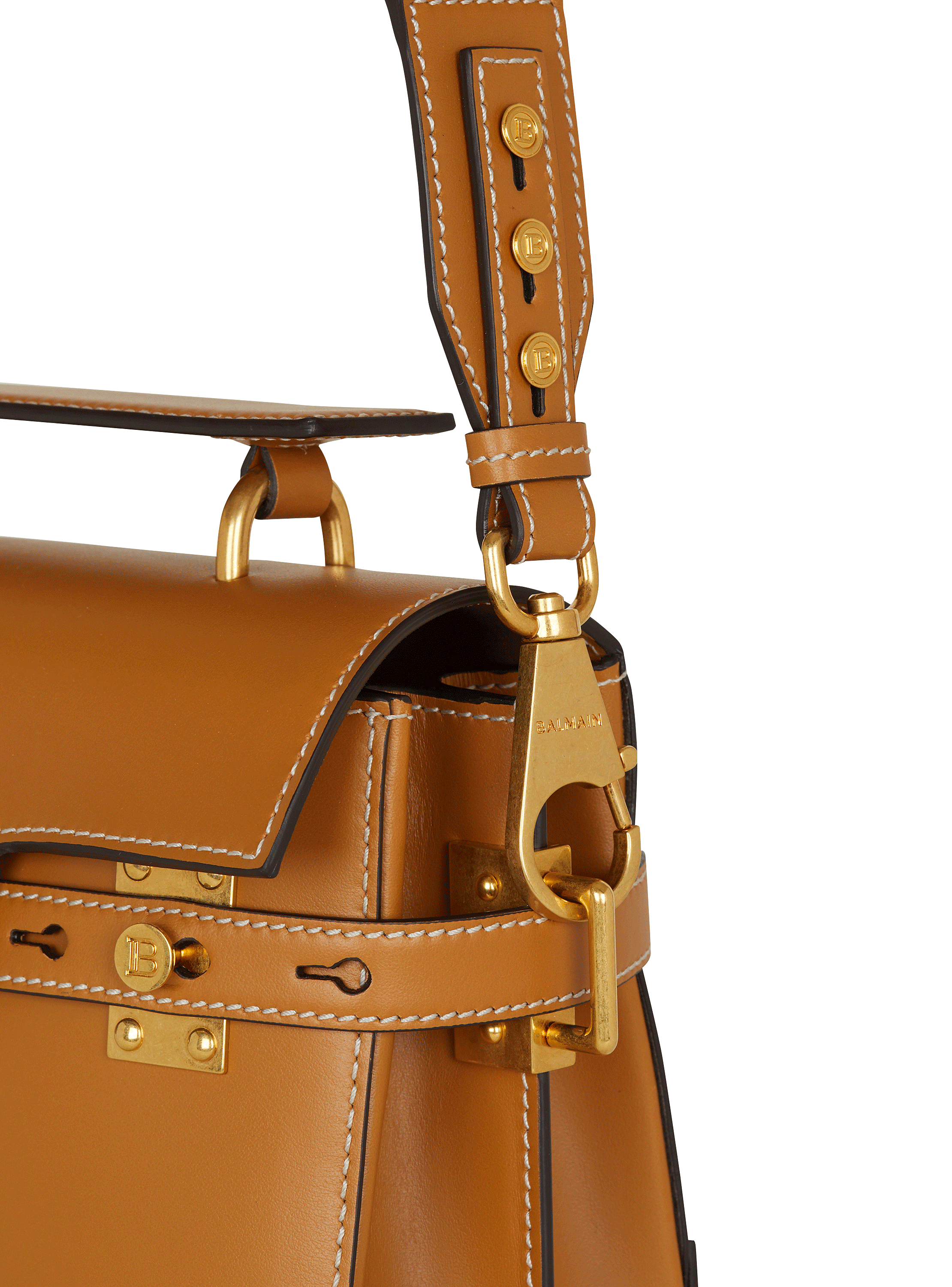 Balmain☆VIP価格 B-Buzz 23 トップ ハンドル バッグ Smooth leather B-Buzz 23 bag brown - Women | BALMAIN