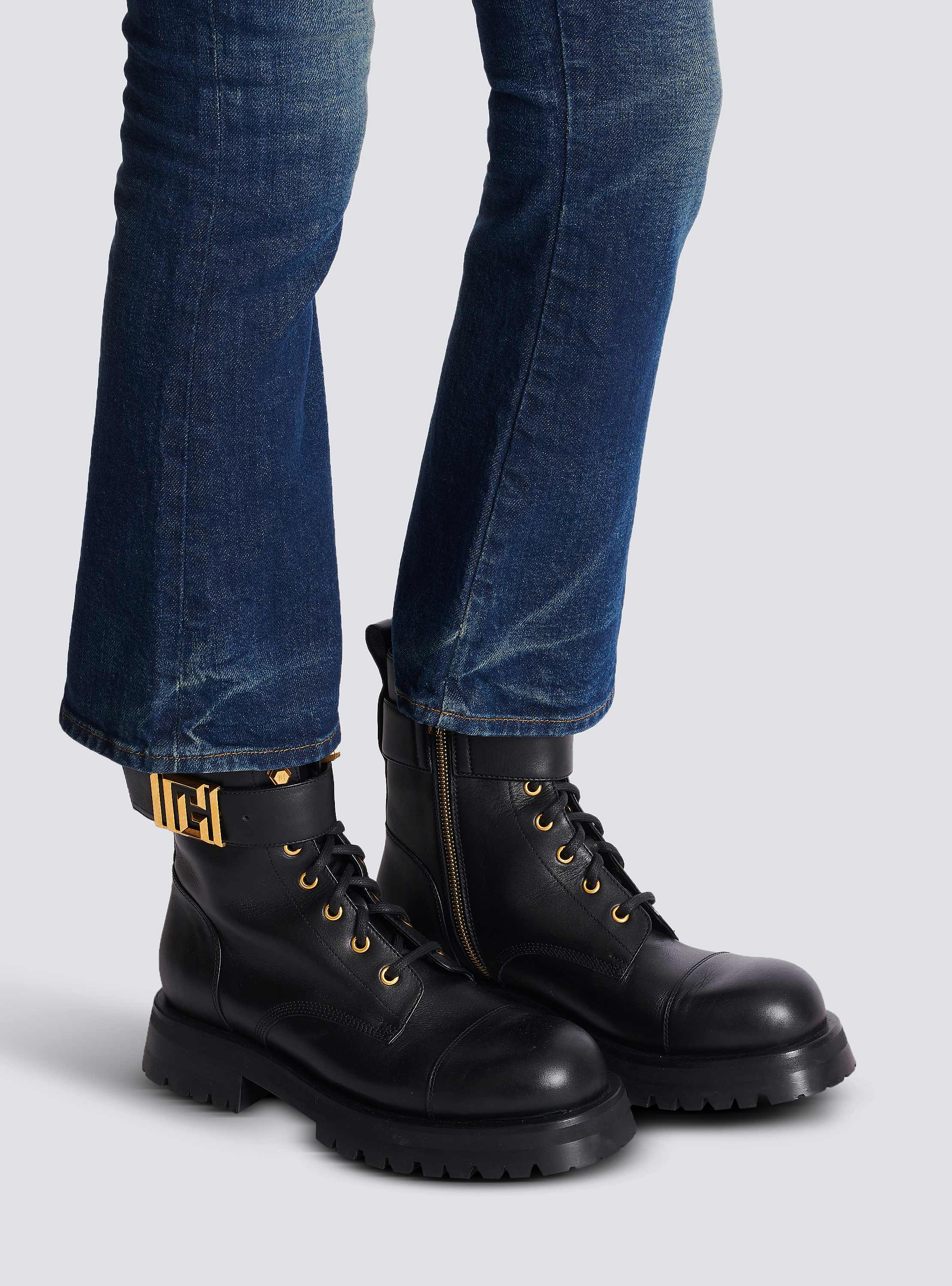 Romy leather army boots