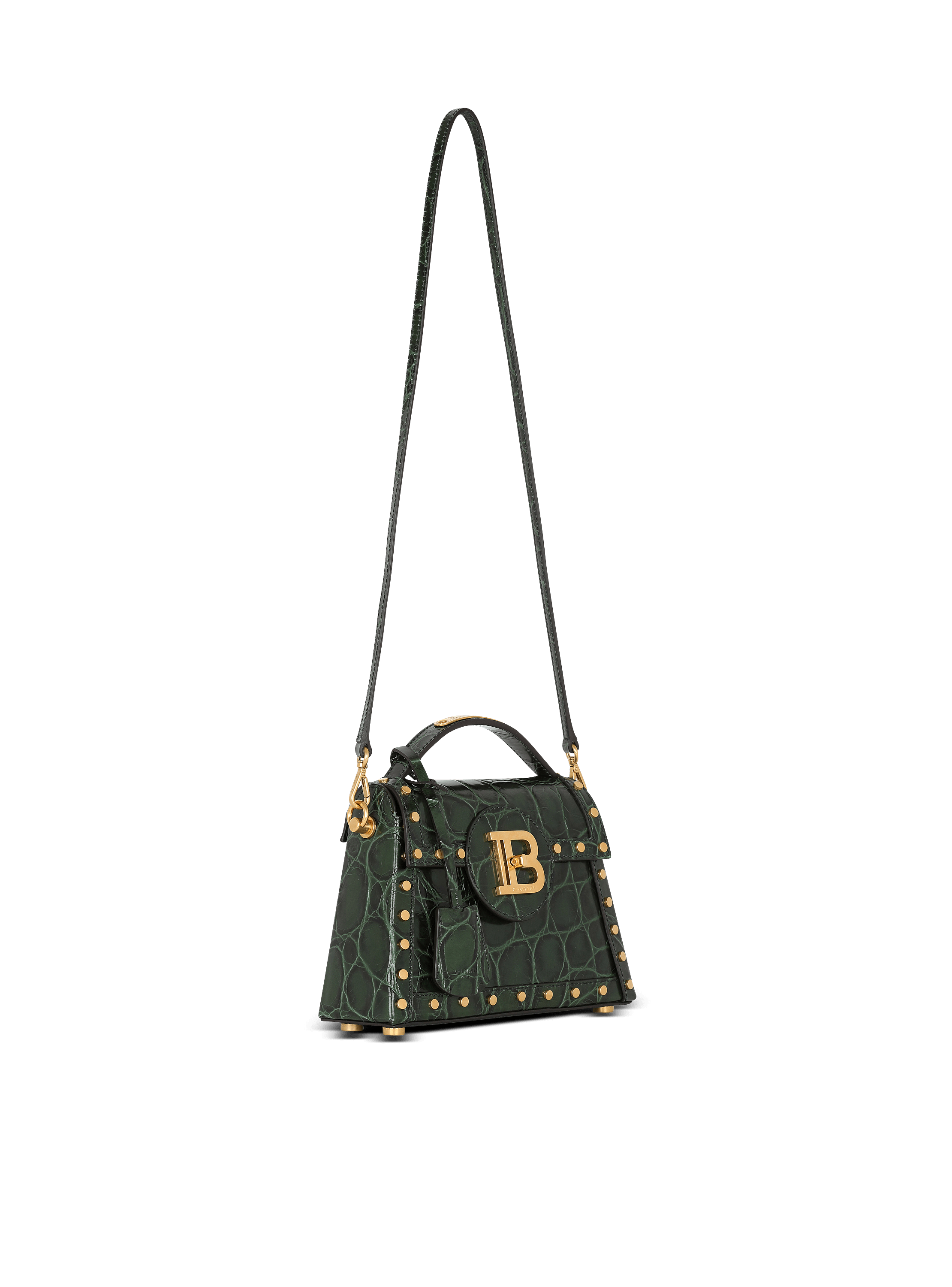 B-Buzz Dynasty bag in crocodile-print leather - Women | BALMAIN