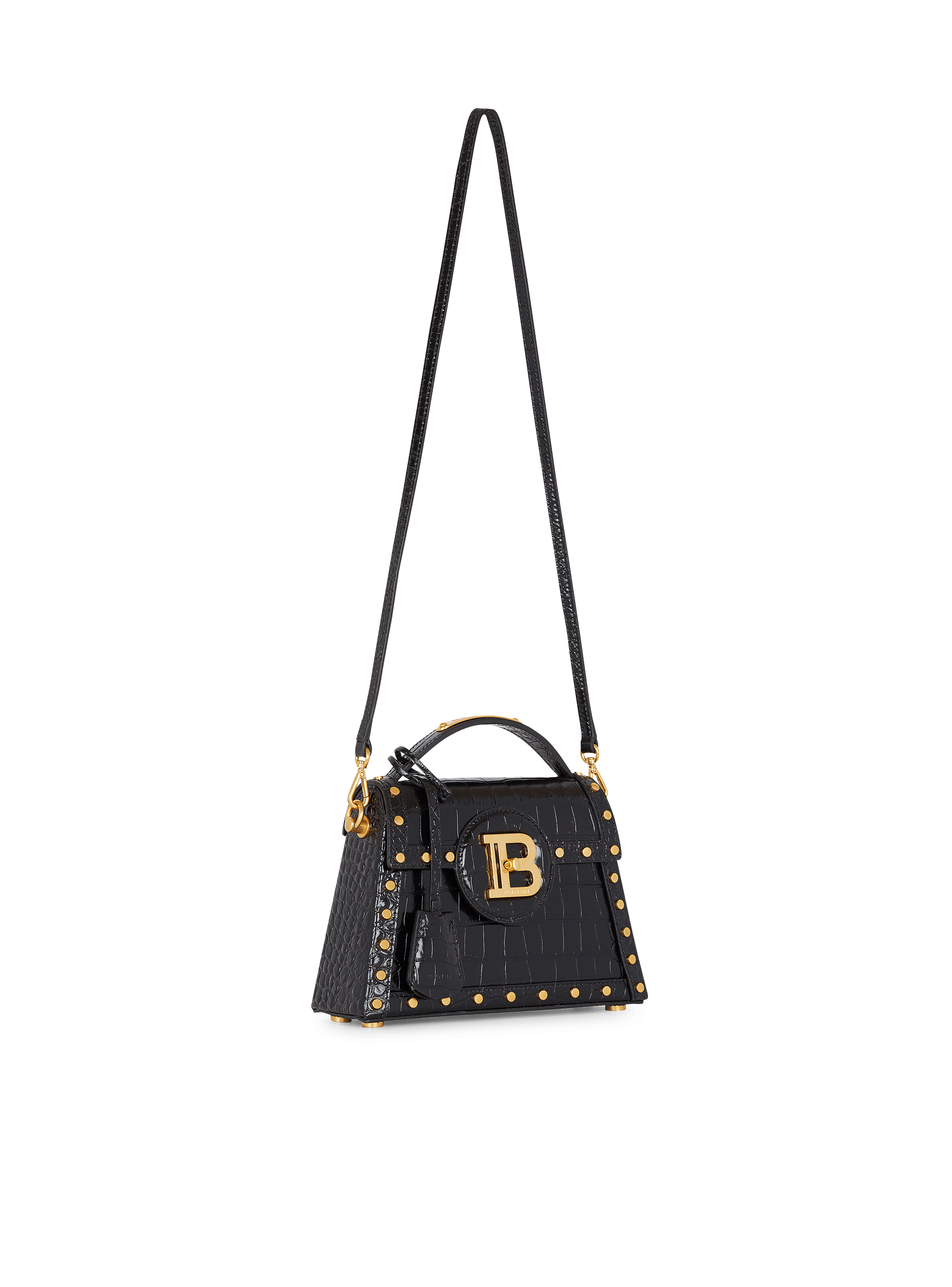 B-Buzz Dynasty bag in crocodile-print leather - Women | BALMAIN