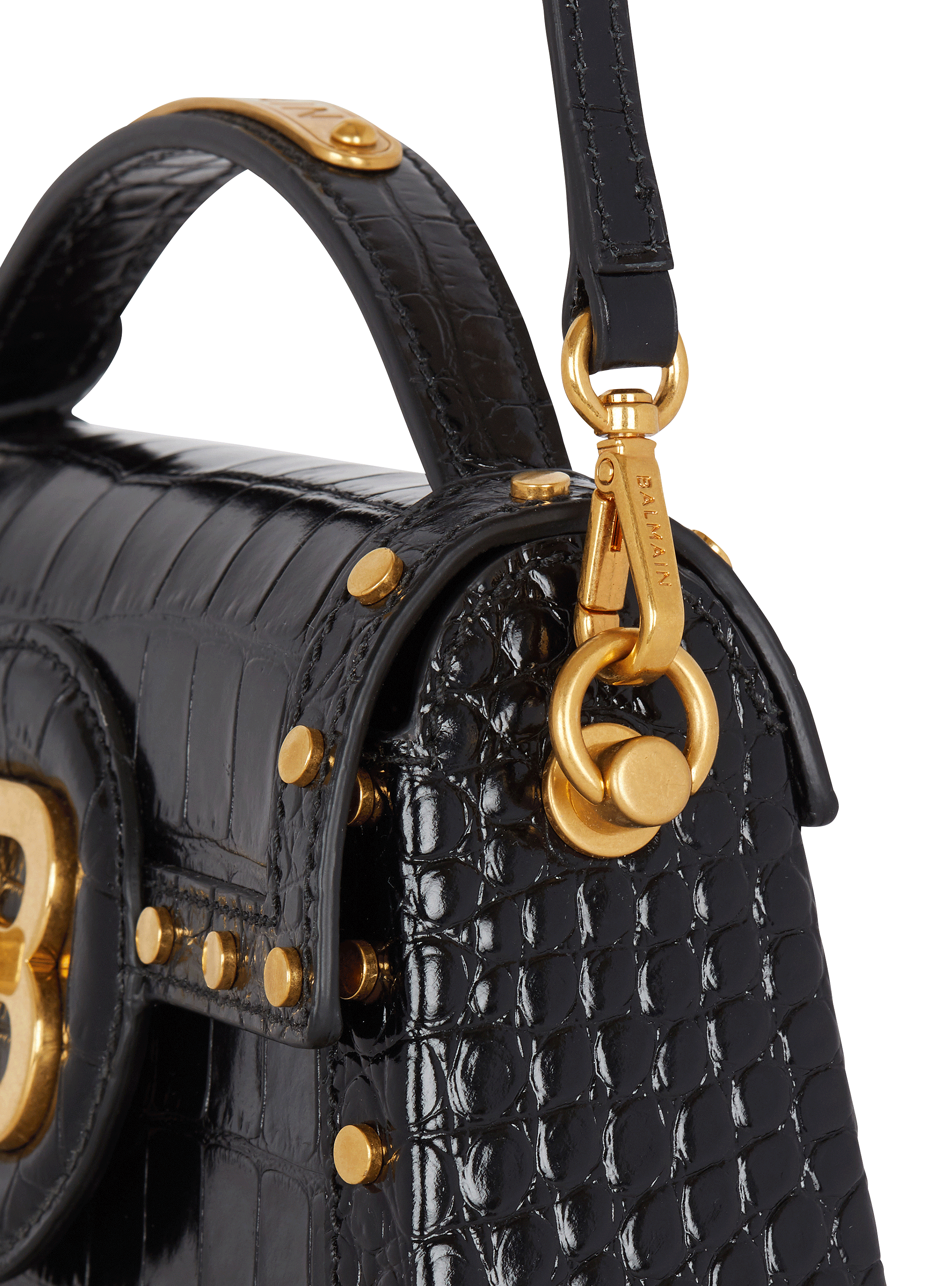 Balmain☆VIP価格  B-Buzz ダイナスティ バッグ B-Buzz Dynasty bag in leather and embroidered satin - Women