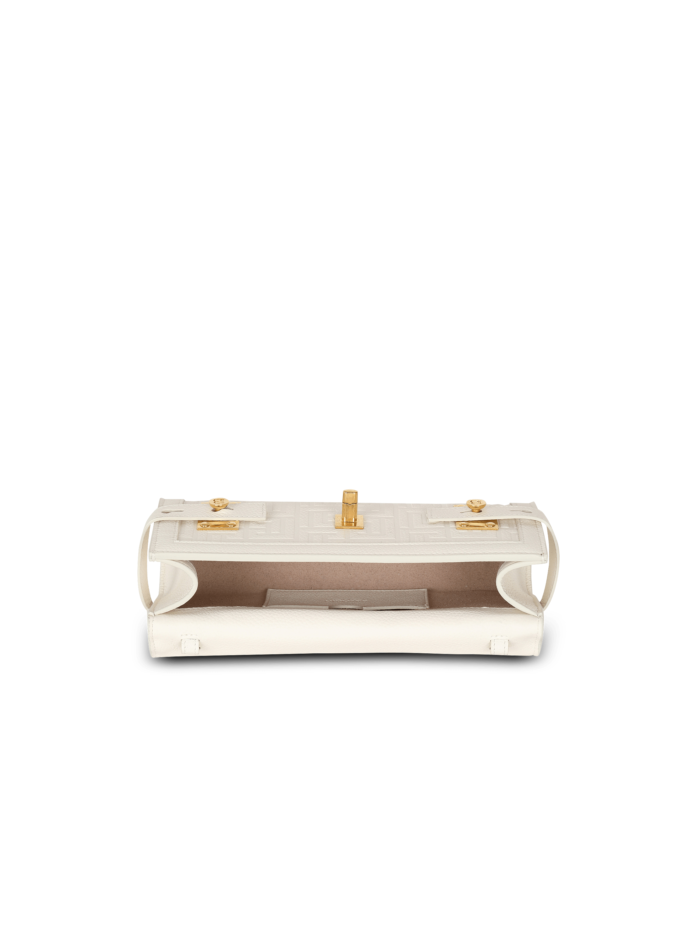 B-Buzz 23 monogrammed grained leather clutch - Women | BALMAIN