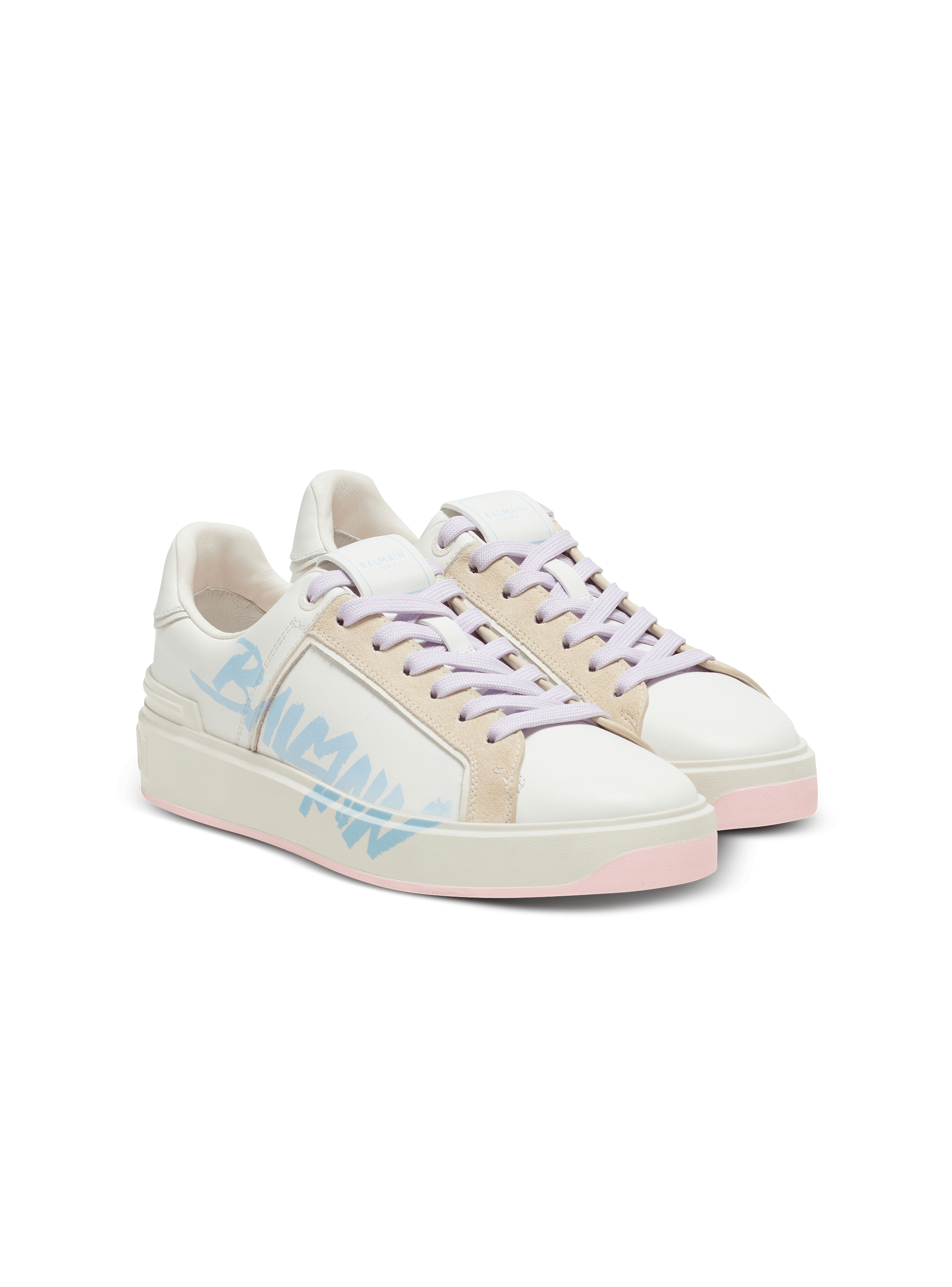 B-Court Balmain leather sneakers - Women | BALMAIN
