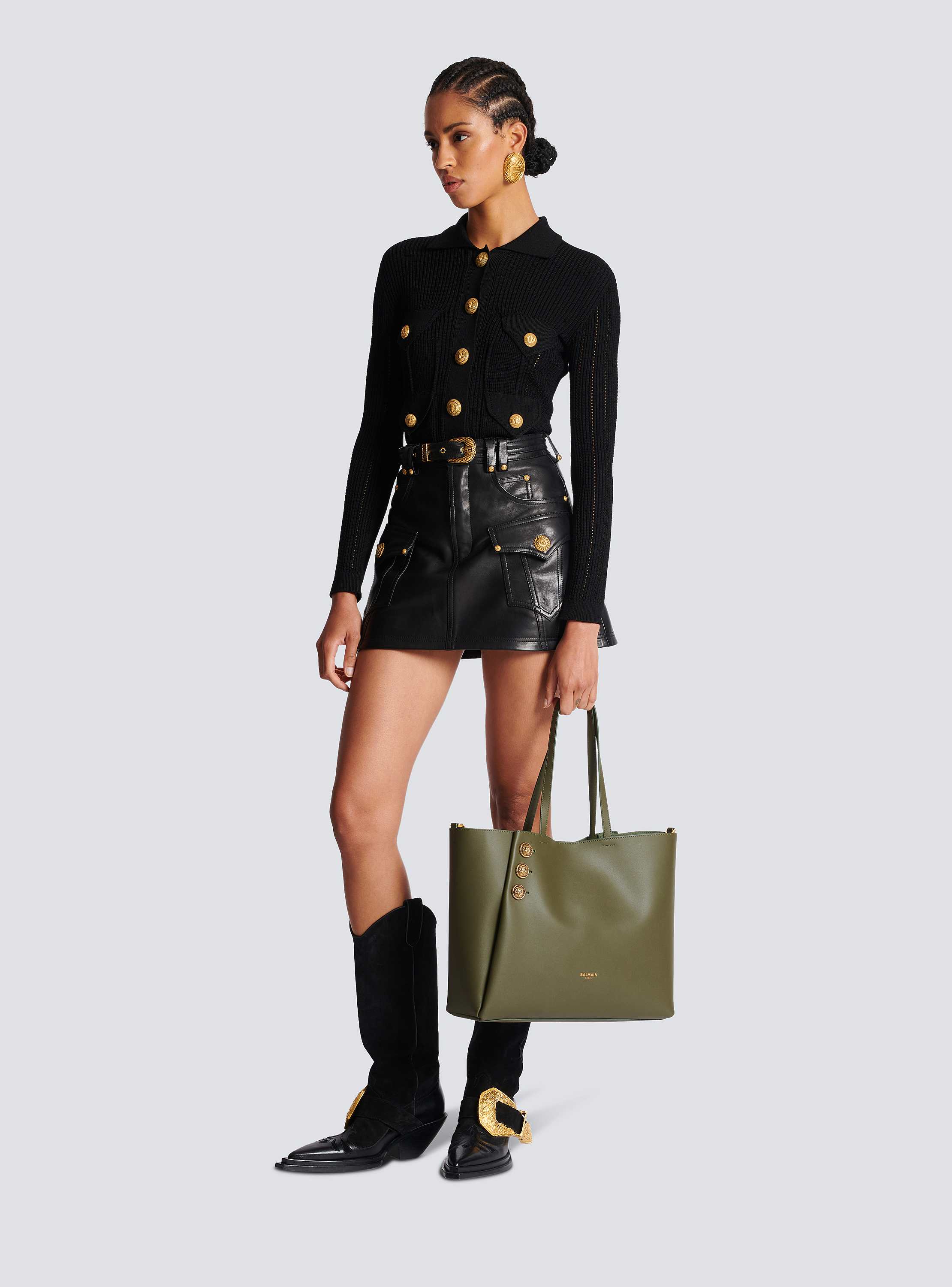【関税&送料込】Balmain Emblema Handbag Balmain Emblème Leather Tote Bag | Black | FARFETCH