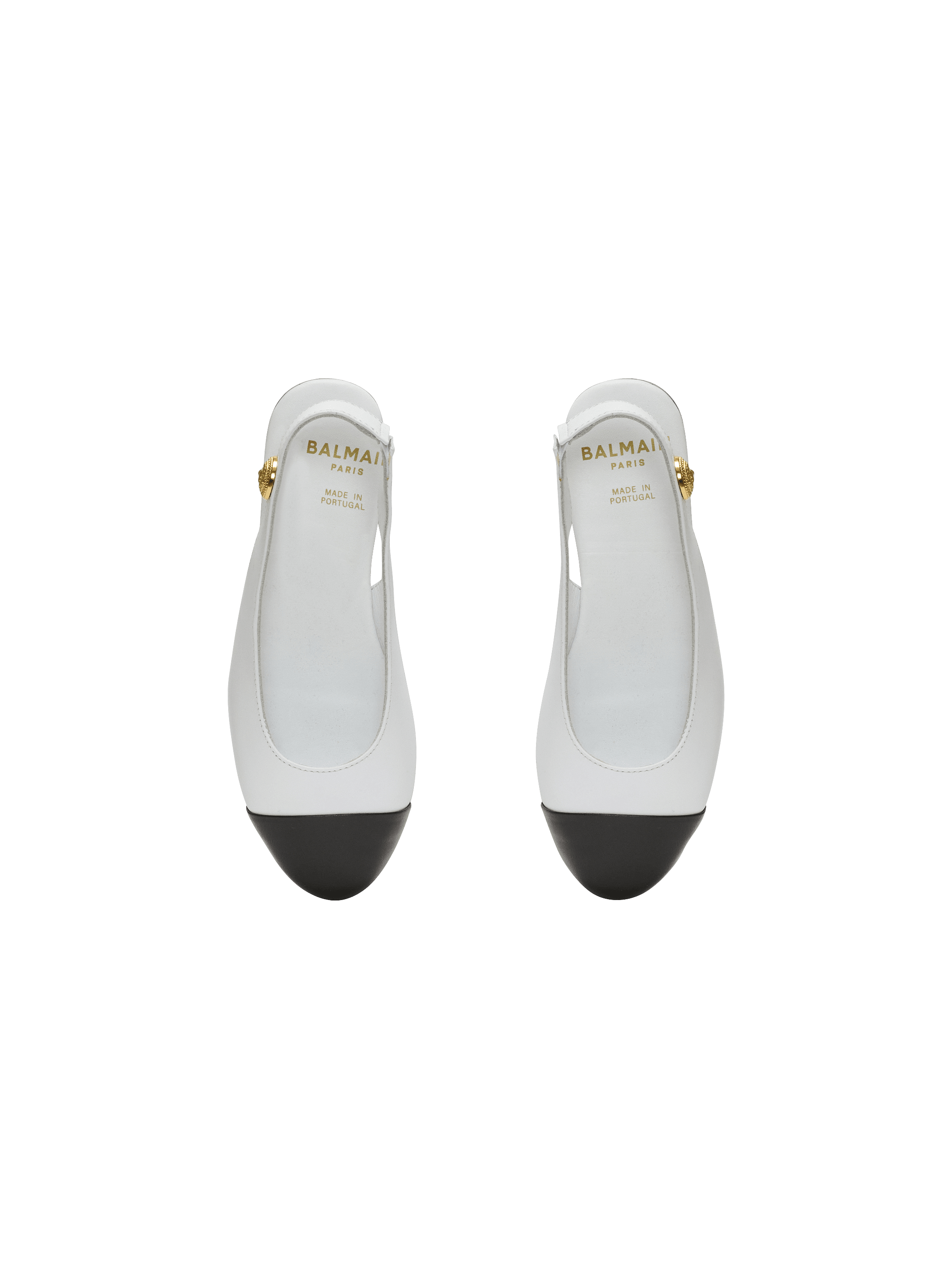 Two-tone leather ballet flats white white - Child | BALMAIN
