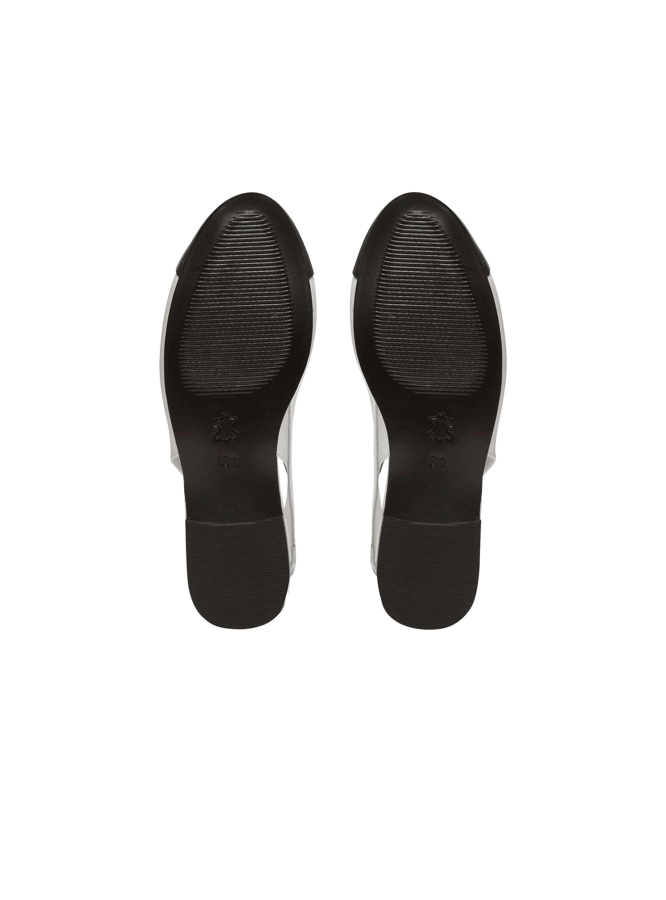 Two-tone leather ballet flats