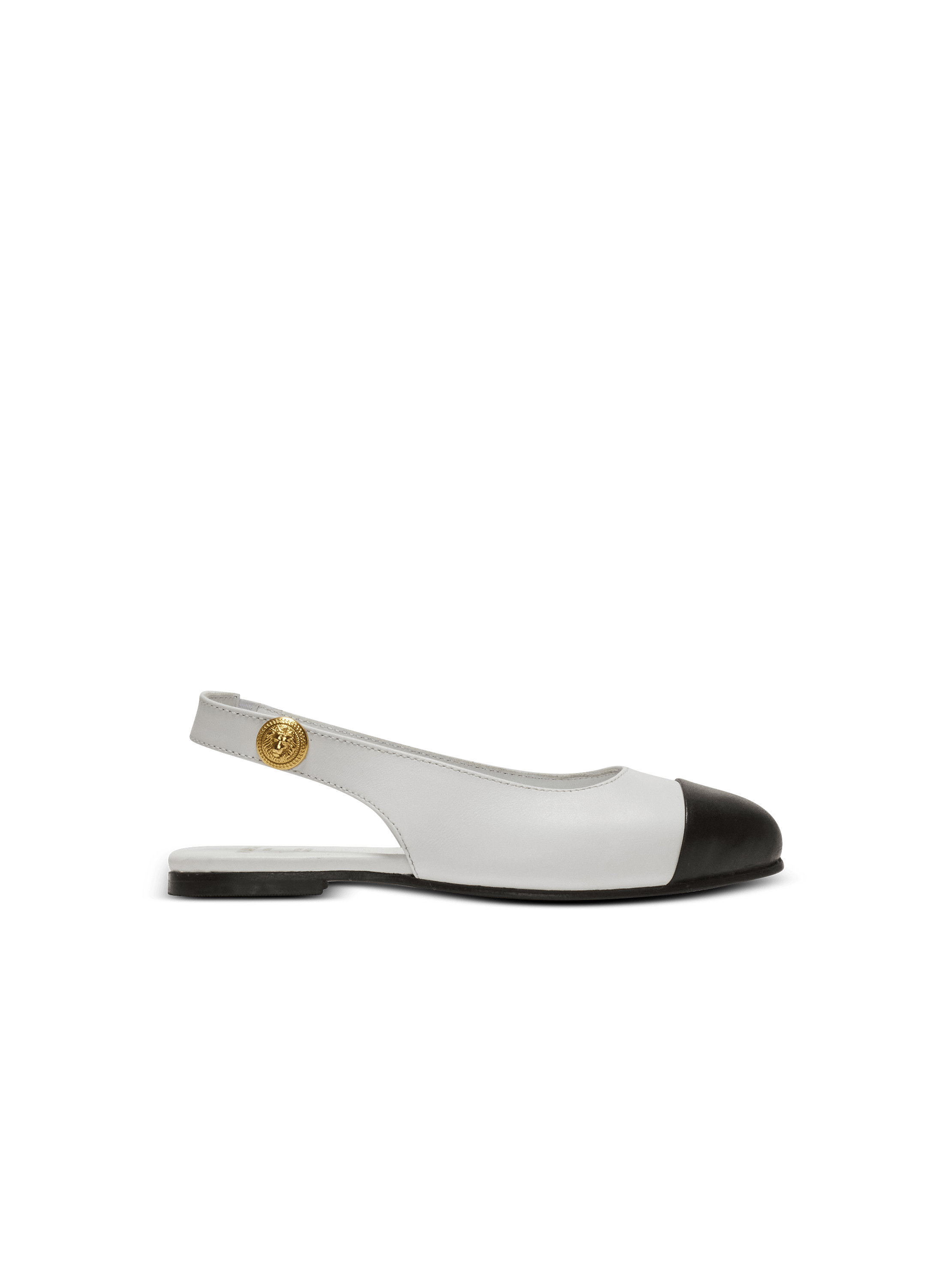 Two-tone leather ballet flats