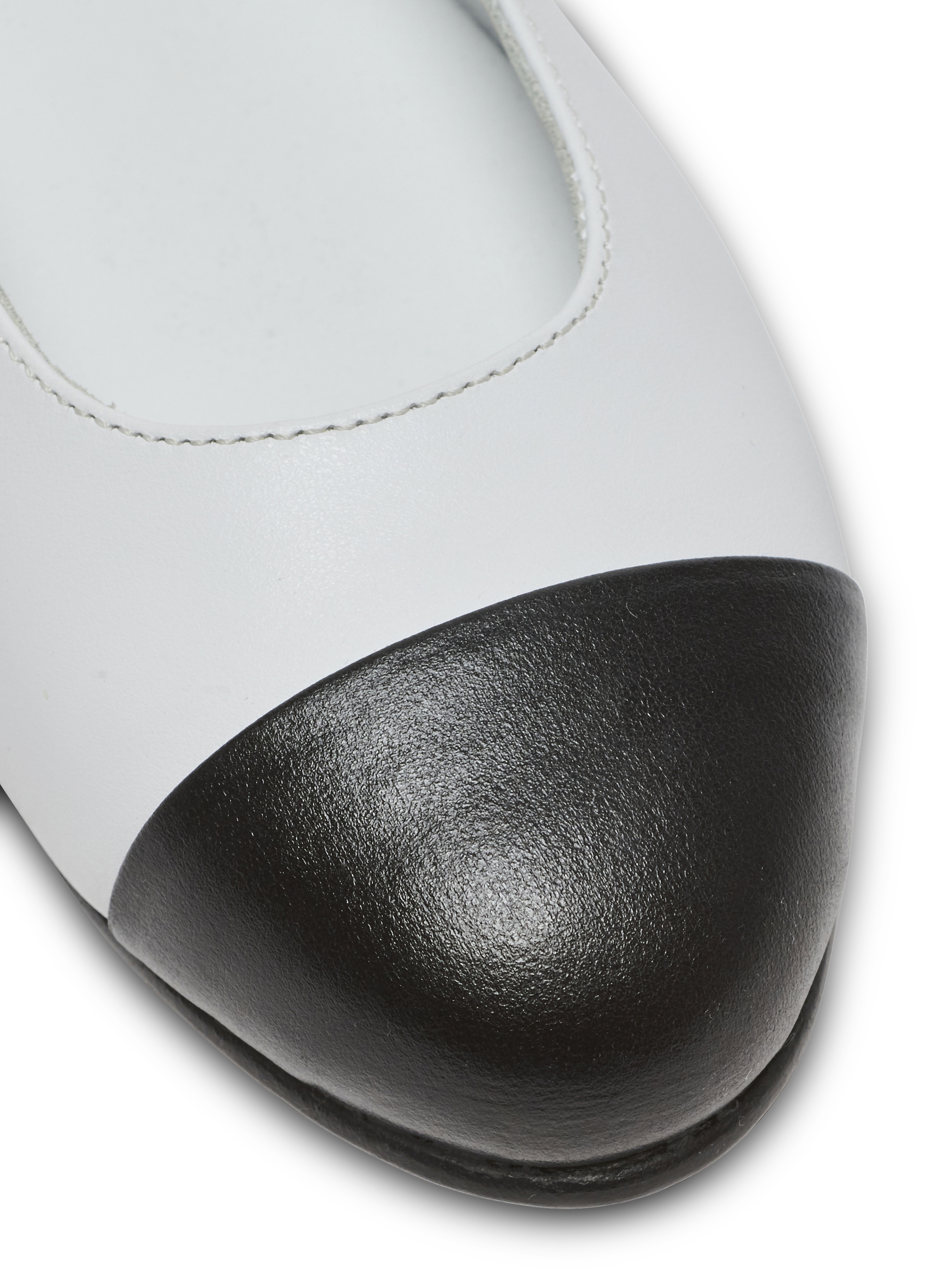 Two-tone leather ballet flats white white - Child | BALMAIN