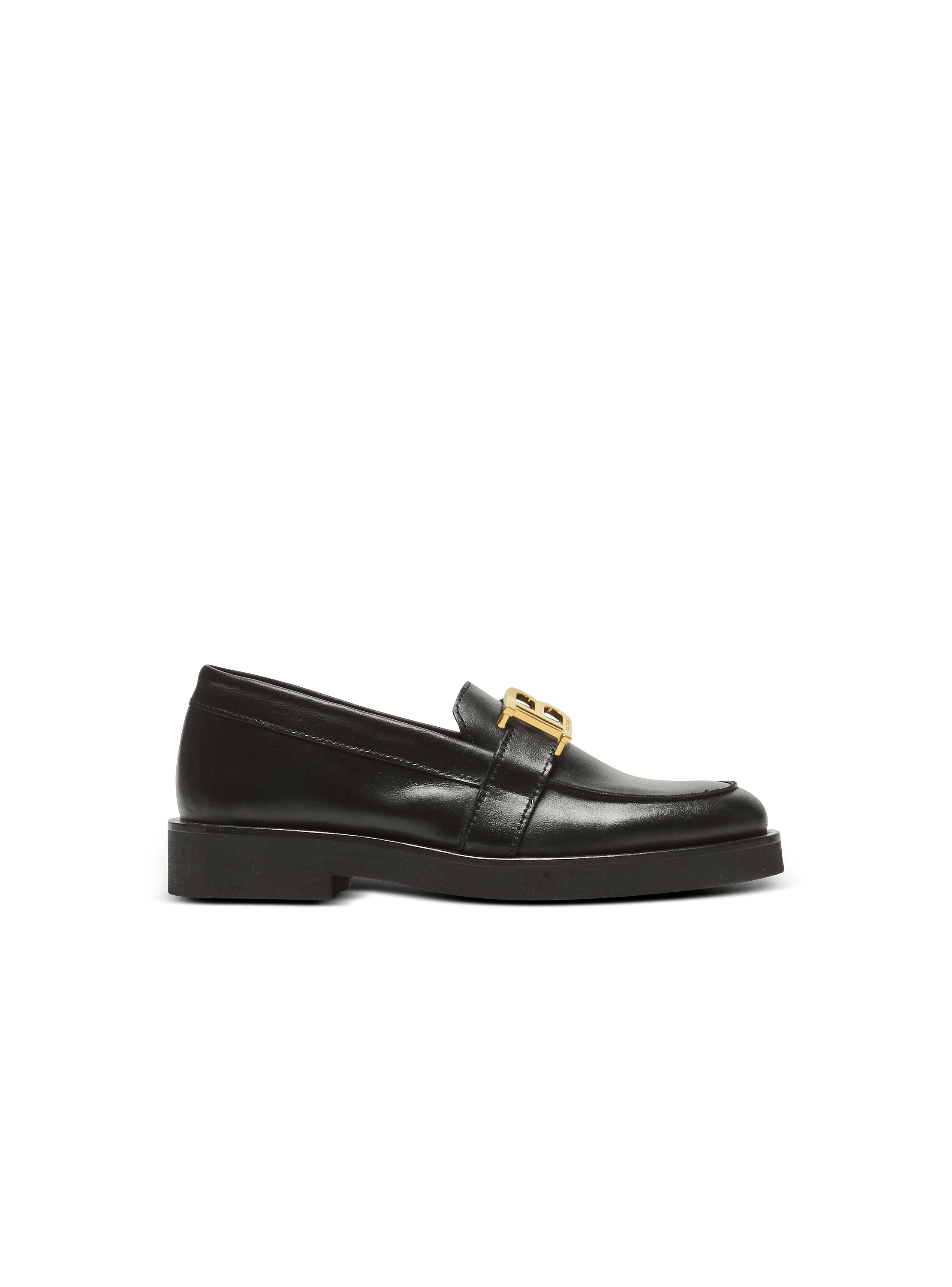 Leather loafers with B logo