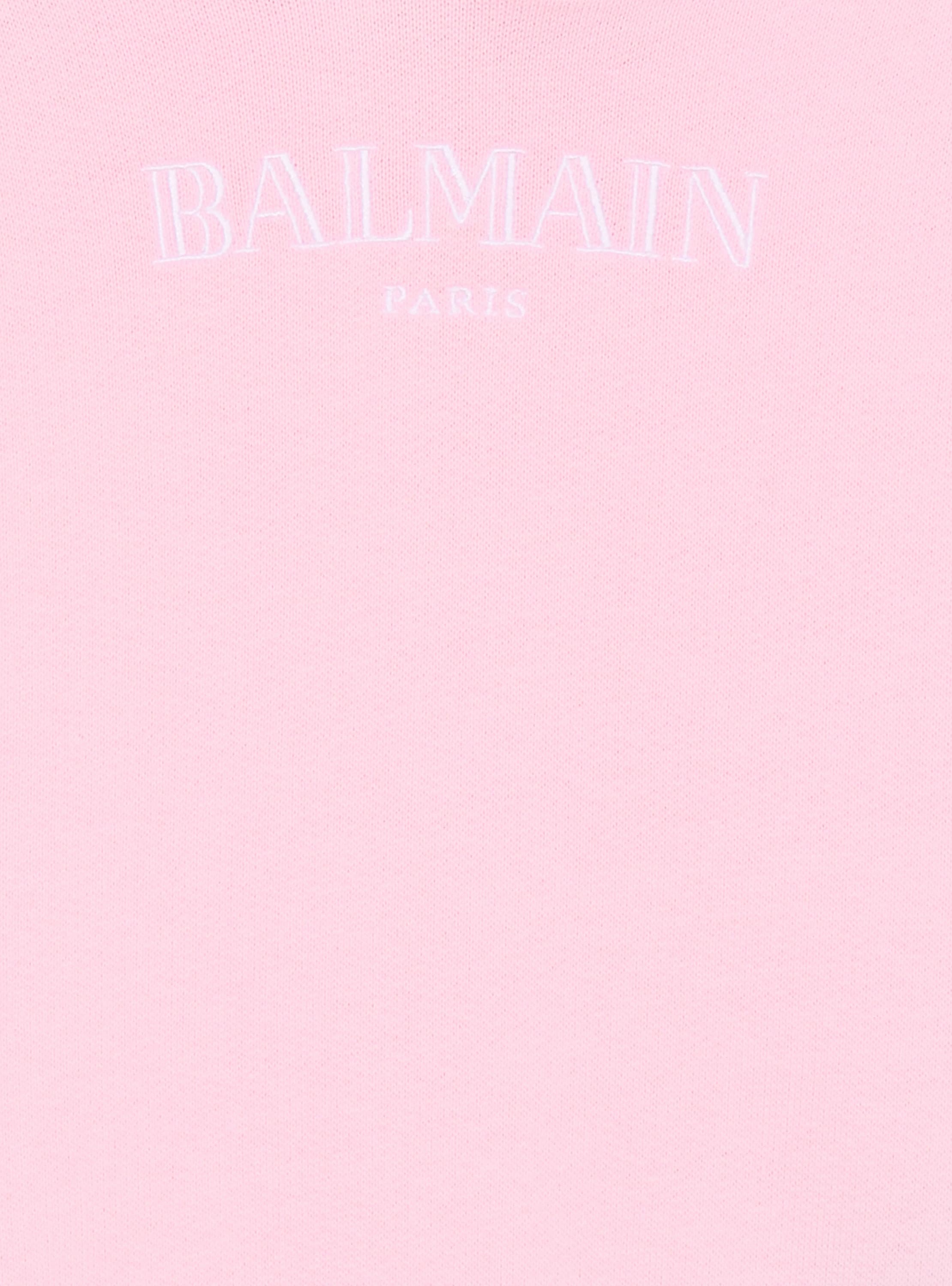 【関税込み】Balmain ピンク ロゴプリント フーディ T-shirt with Balmain Paris print red red - Women | BALMAIN