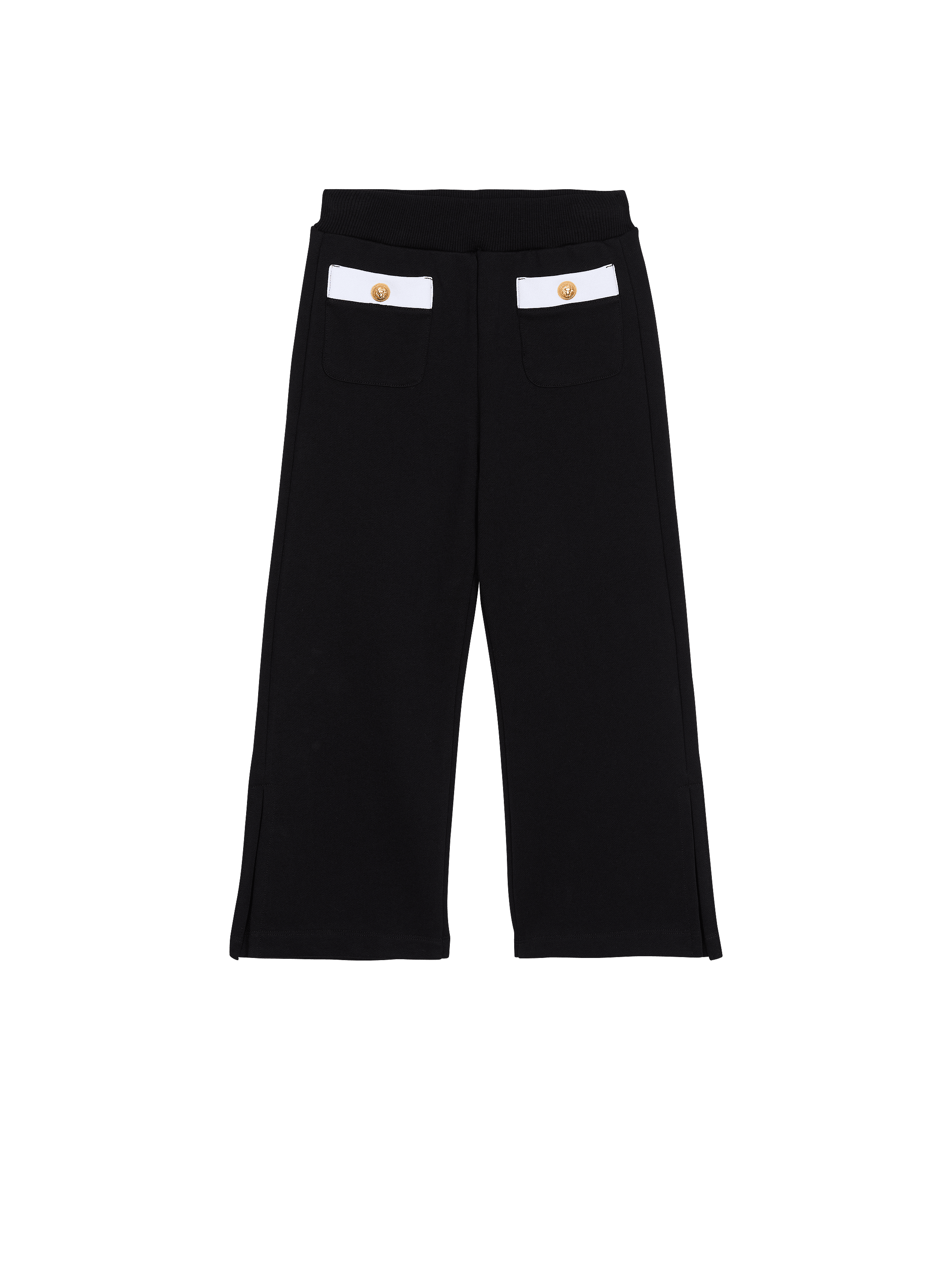 Two-tone trousers with buttons