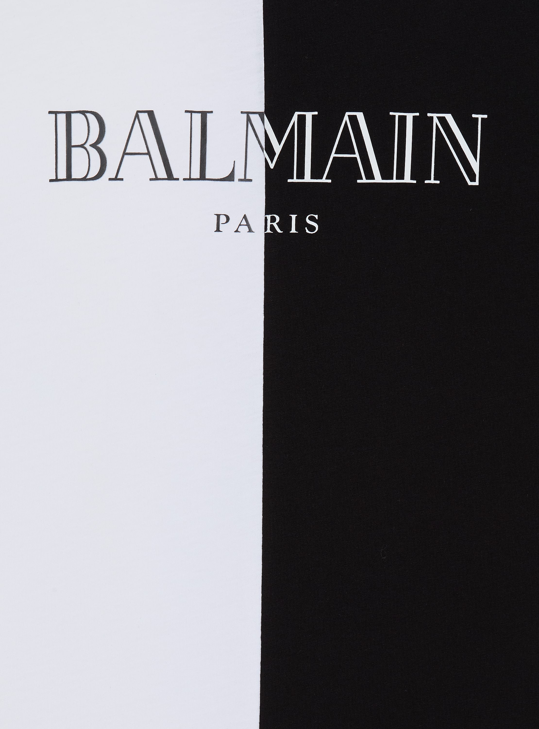 Two-tone T-shirt with vintage Balmain print black - Child Two-tone T-shirt with vintage Balmain print black - Child
