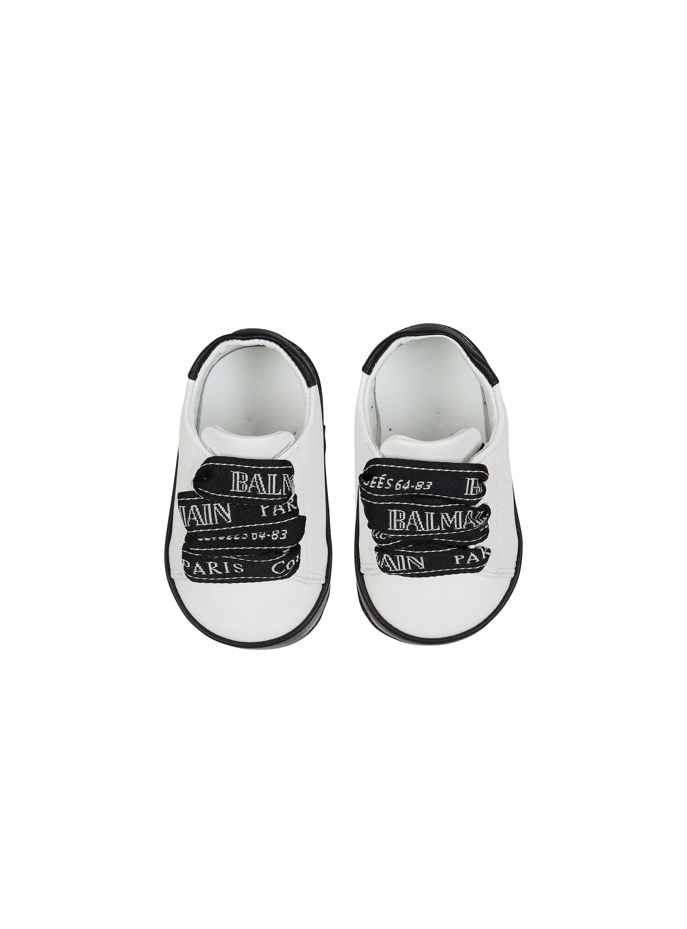 Two-tone leather trainers