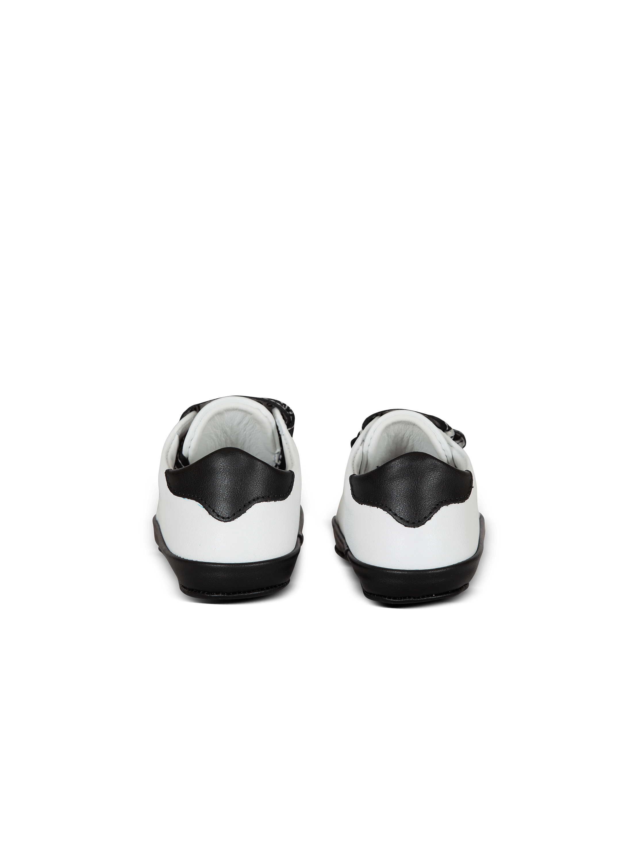 Two-tone leather trainers