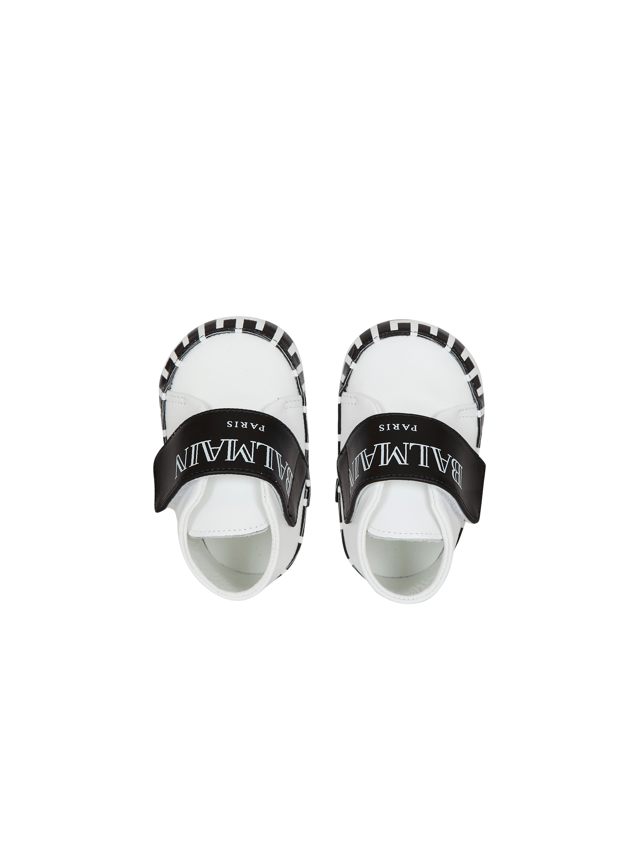 Two-tone trainers with vintage Balmain logo