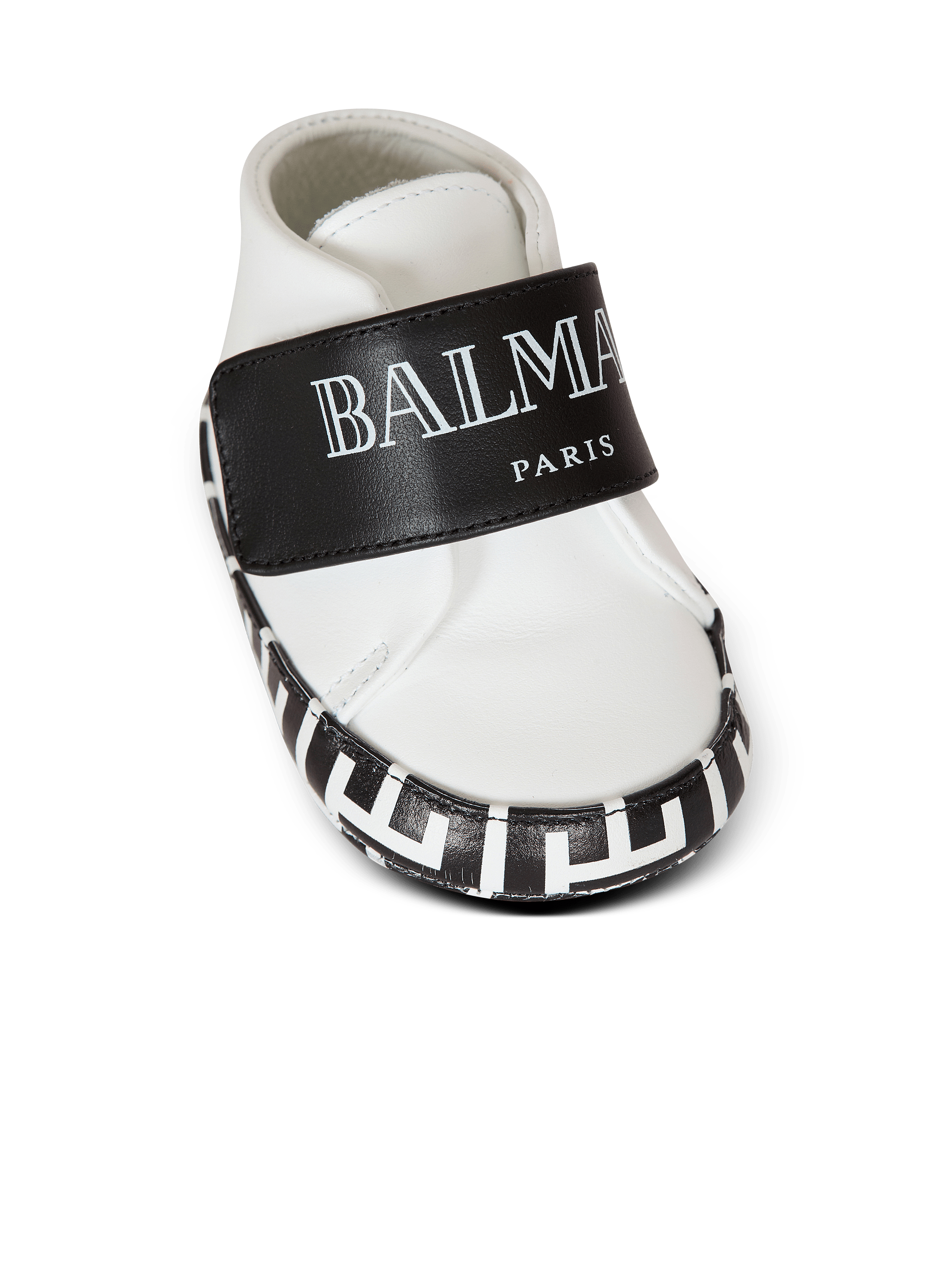 Two-tone trainers with vintage Balmain logo