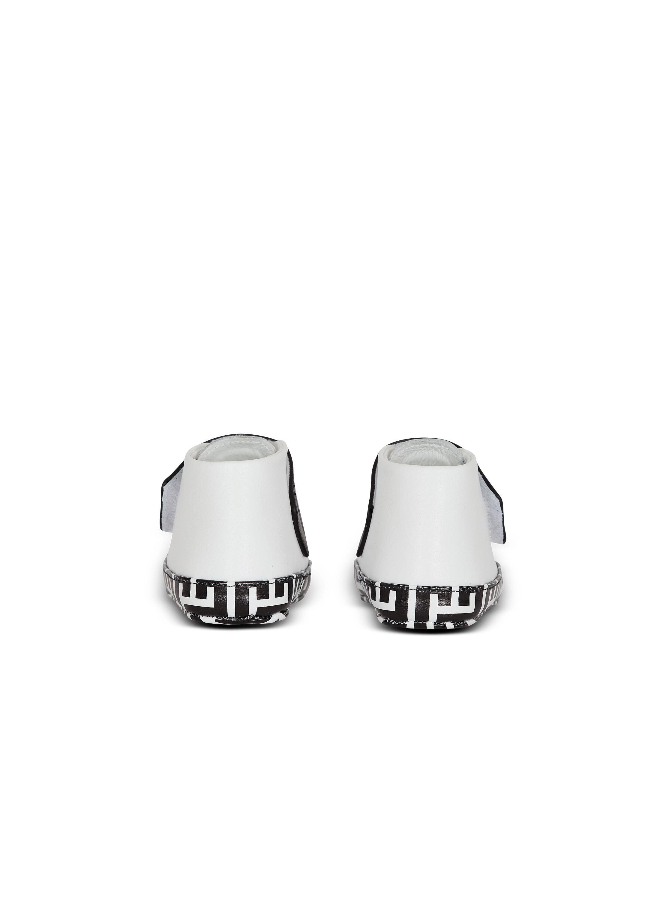 Two-tone trainers with vintage Balmain logo